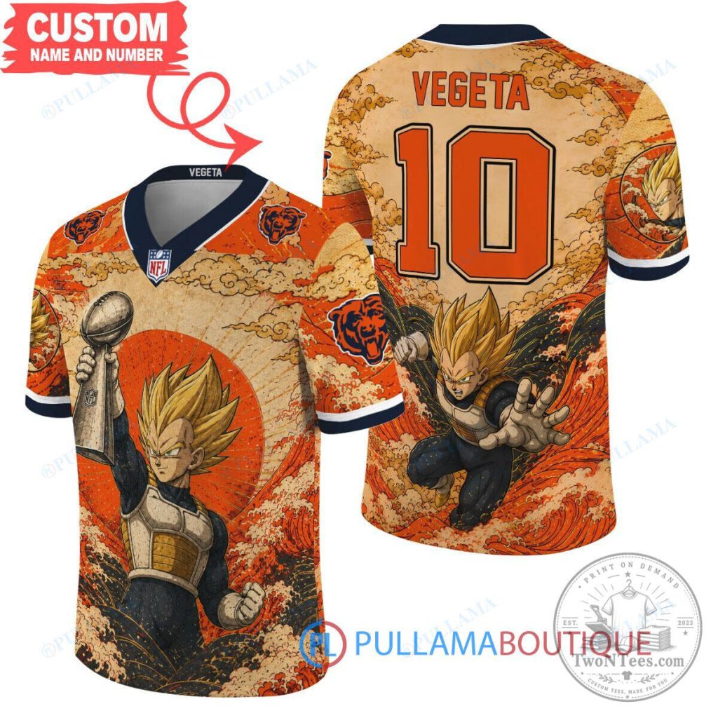 Chicago Bears Vegeta Super Bowl Dragon Ball Z Football Jersey Chicago Bears Vegeta Super Bowl Dragon Ball Z Football Jersey