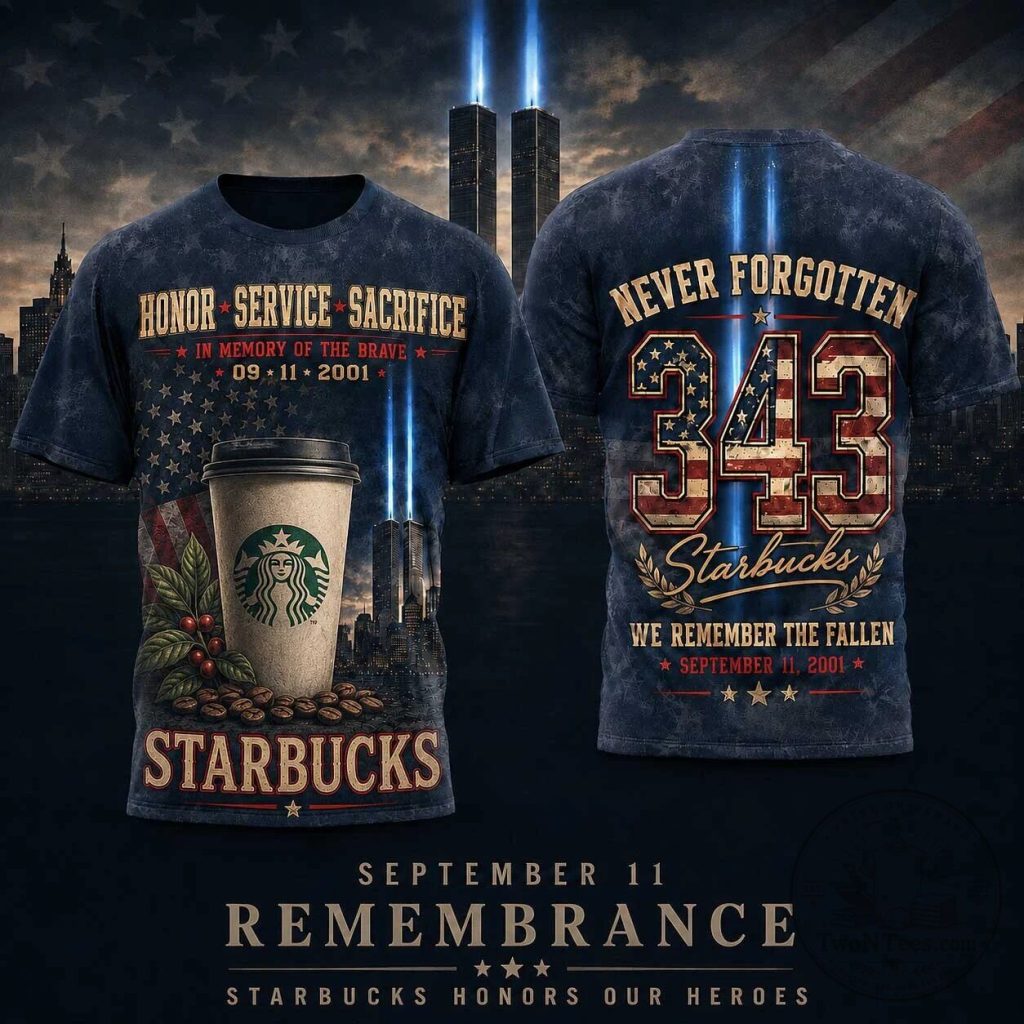 Twin Towers Tribute T-Shirt – Starbucks September 11 Memorial Design Twin Towers Tribute T-Shirt – Starbucks September 11 Memorial Design