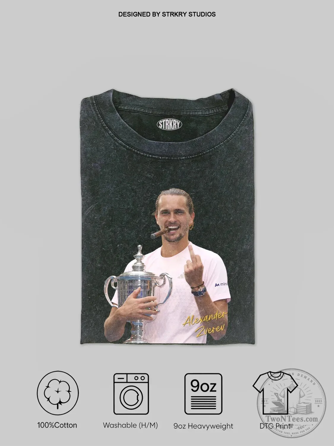 Graphic T-Shirt of US Open Champion Tennis Player Alexander Zverev