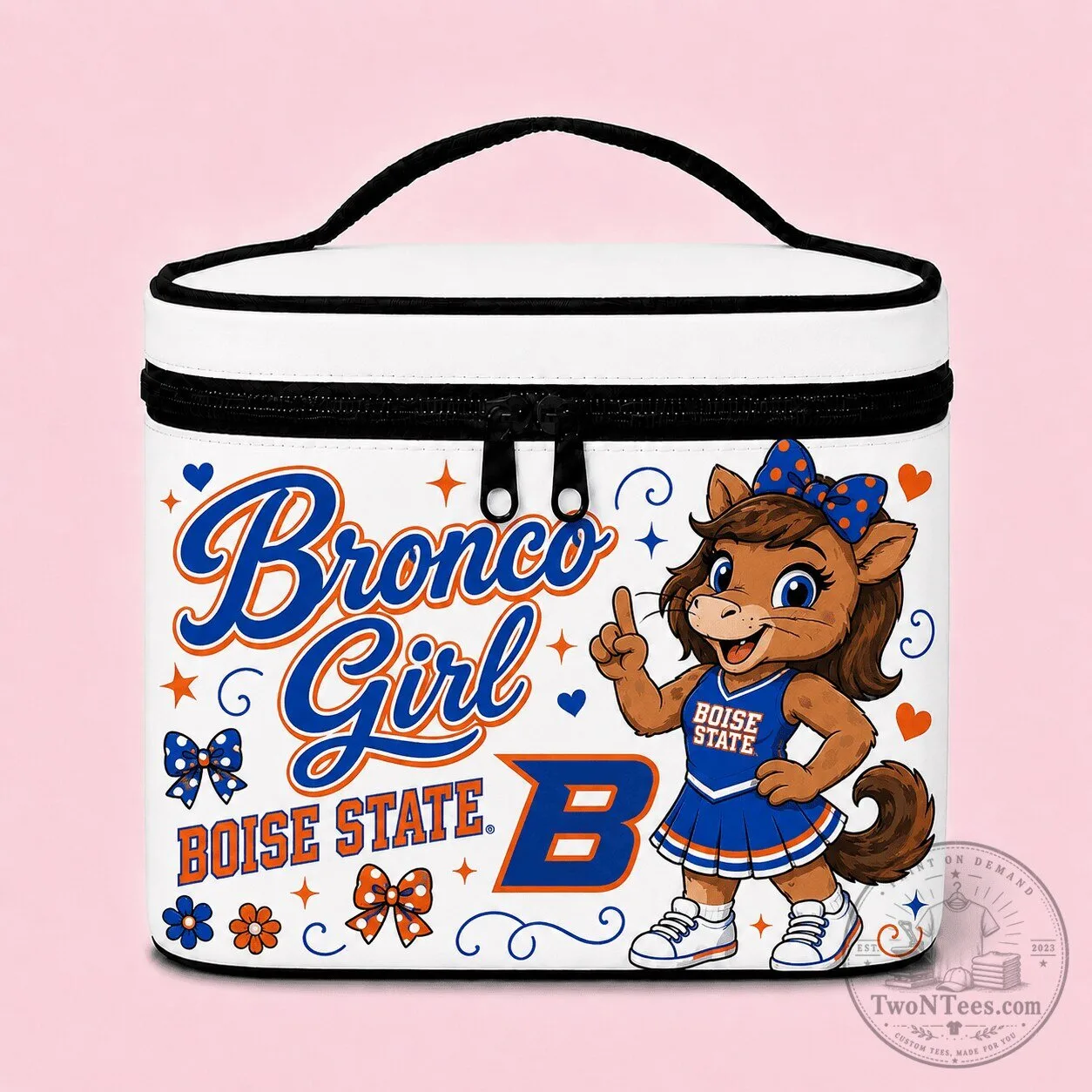 Boise State Broncos Bronco Girl College Team Cosmetic Bag