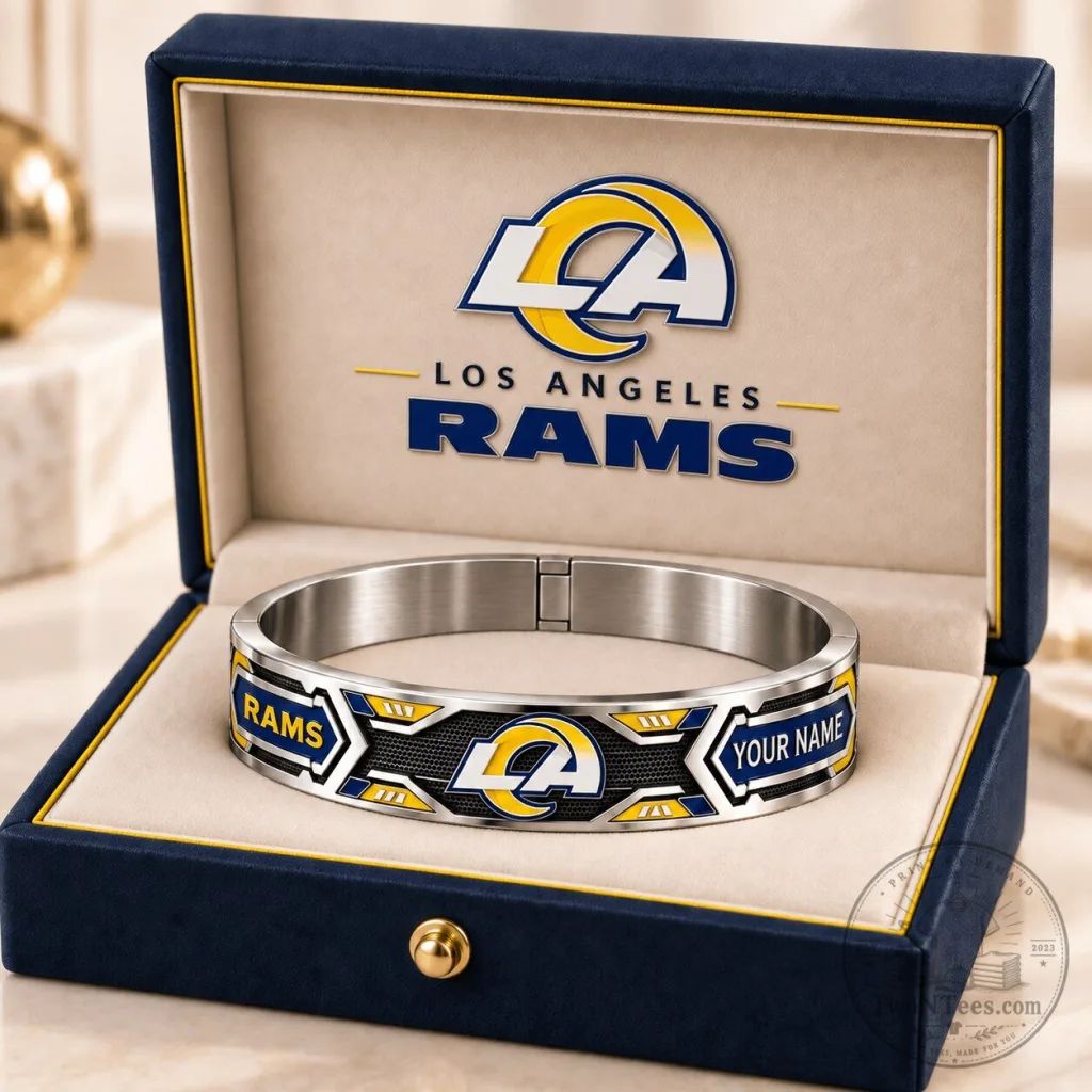 Los Angeles Rams NFL Custom Engraved Stainless Steel Bracelet Los Angeles Rams NFL Custom Engraved Stainless Steel Bracelet