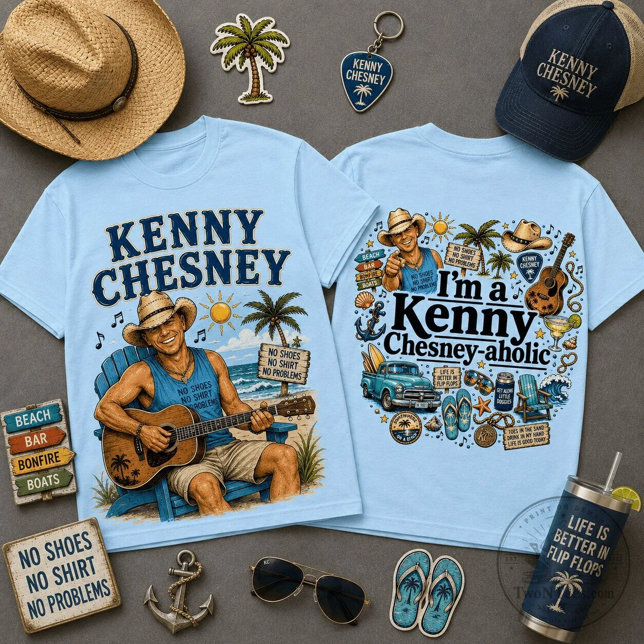 Kenny Chesney Beach Life Chesney-aholic Two-Sided T-Shirt