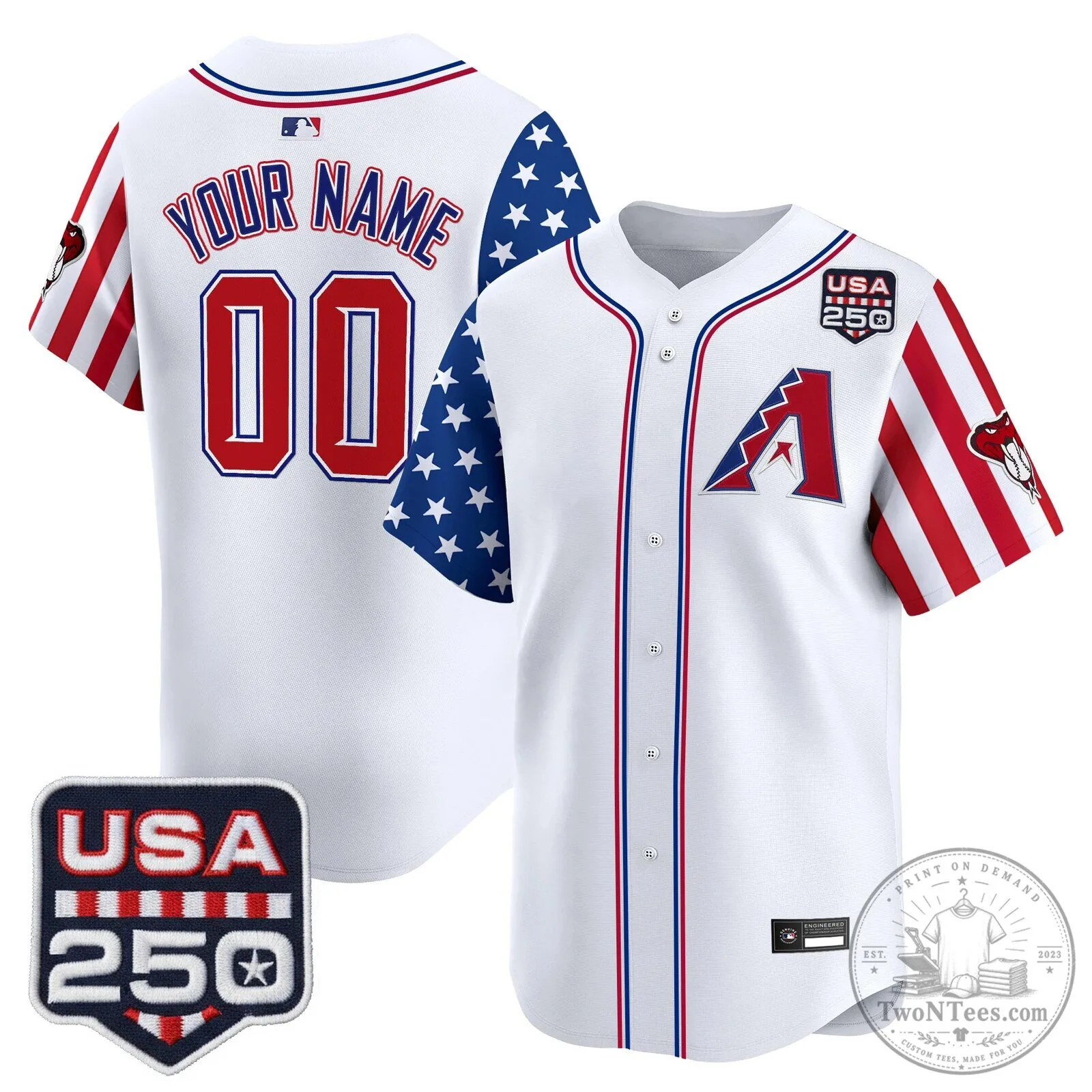 Arizona Diamondbacks America 250 Edition Custom Baseball Jersey