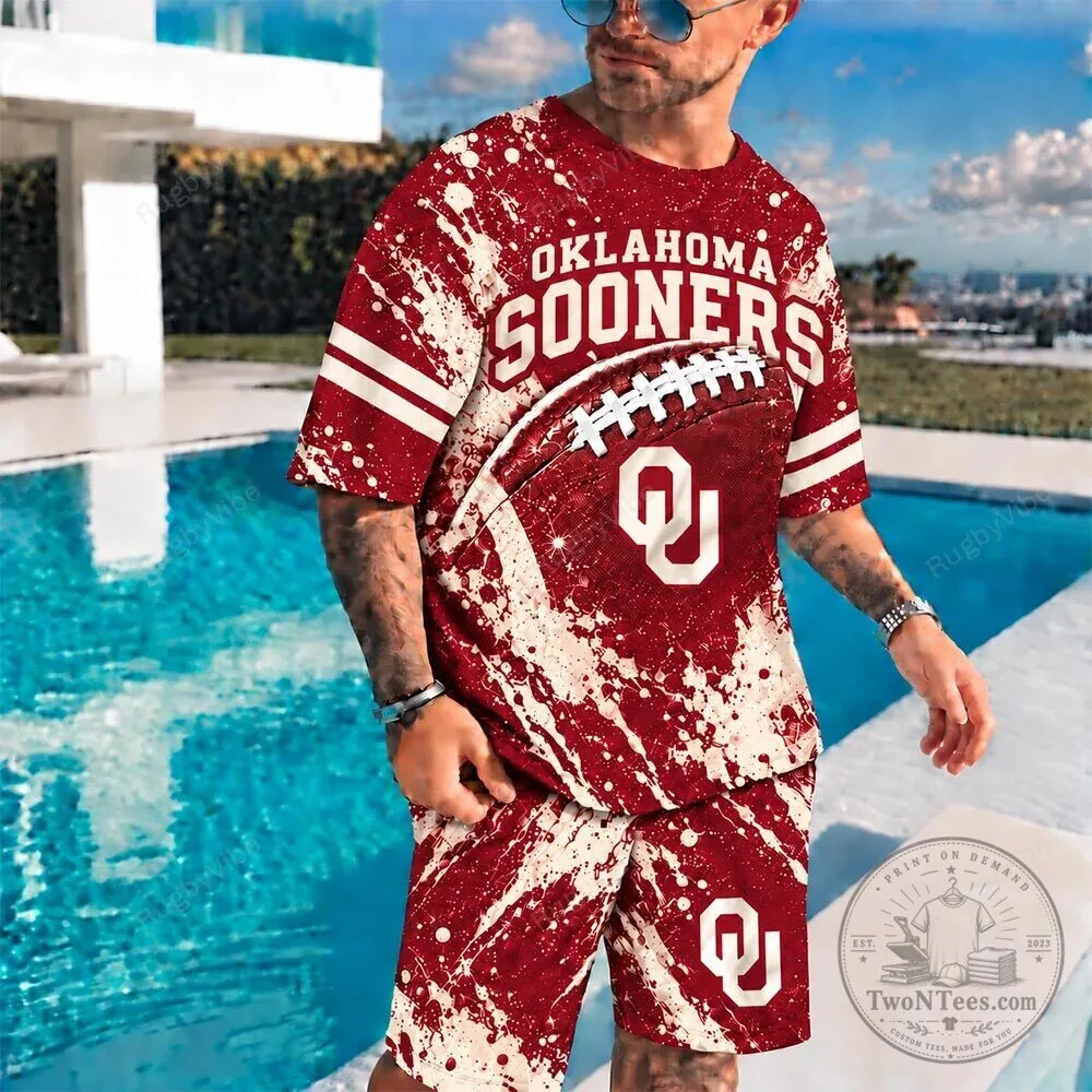 Oklahoma Sooners Football Team Red Splatter Print Matching Outfit