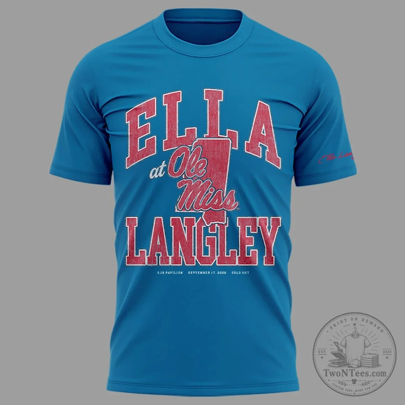 Ella Langley Ole Miss Rebels Concert Tour Blue Graphic T-Shirt 6 Ella Langley Ole Miss Rebels Concert Tour Blue Graphic T-Shirt