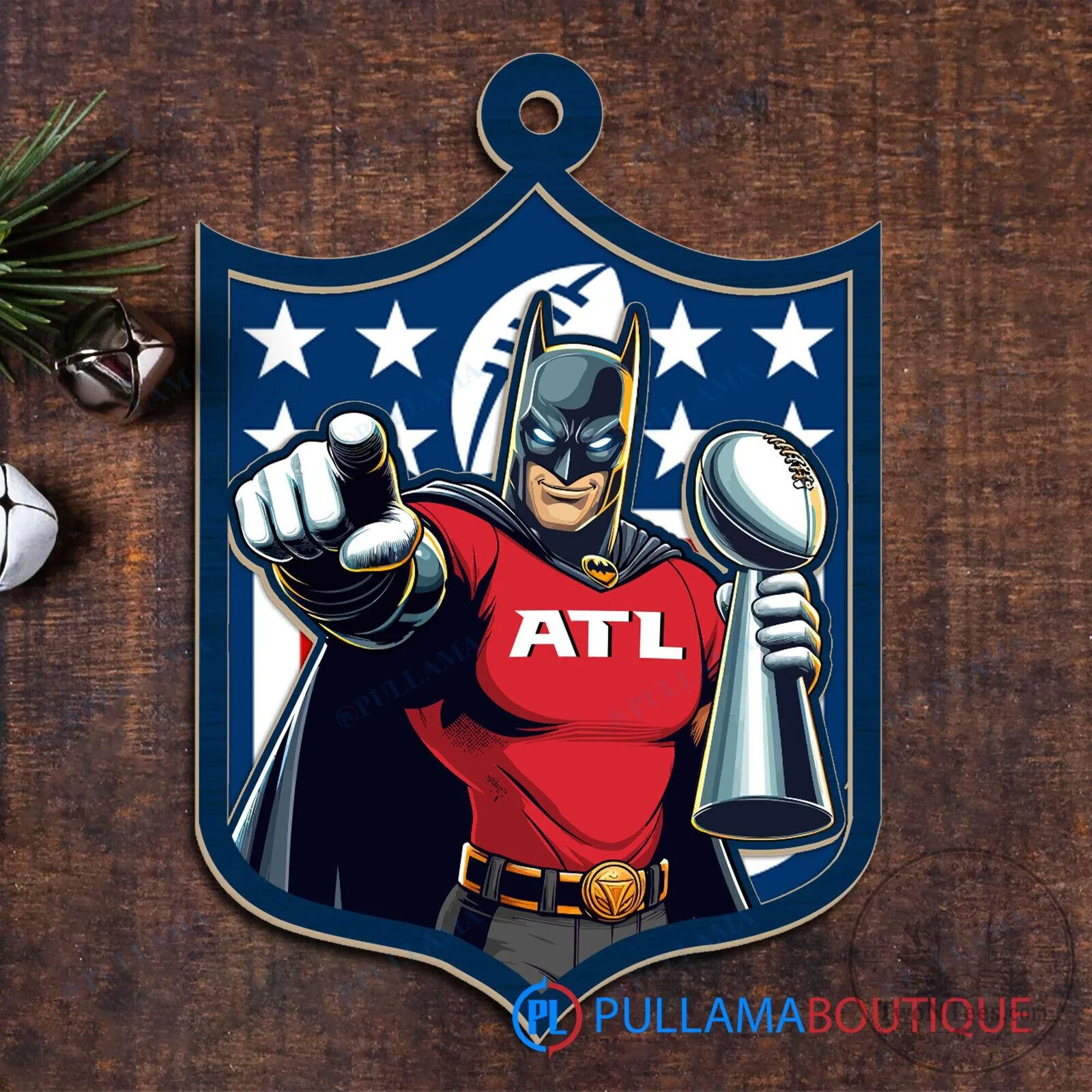 Batman Atlanta Falcons NFL Super Bowl Trophy Christmas Ornament