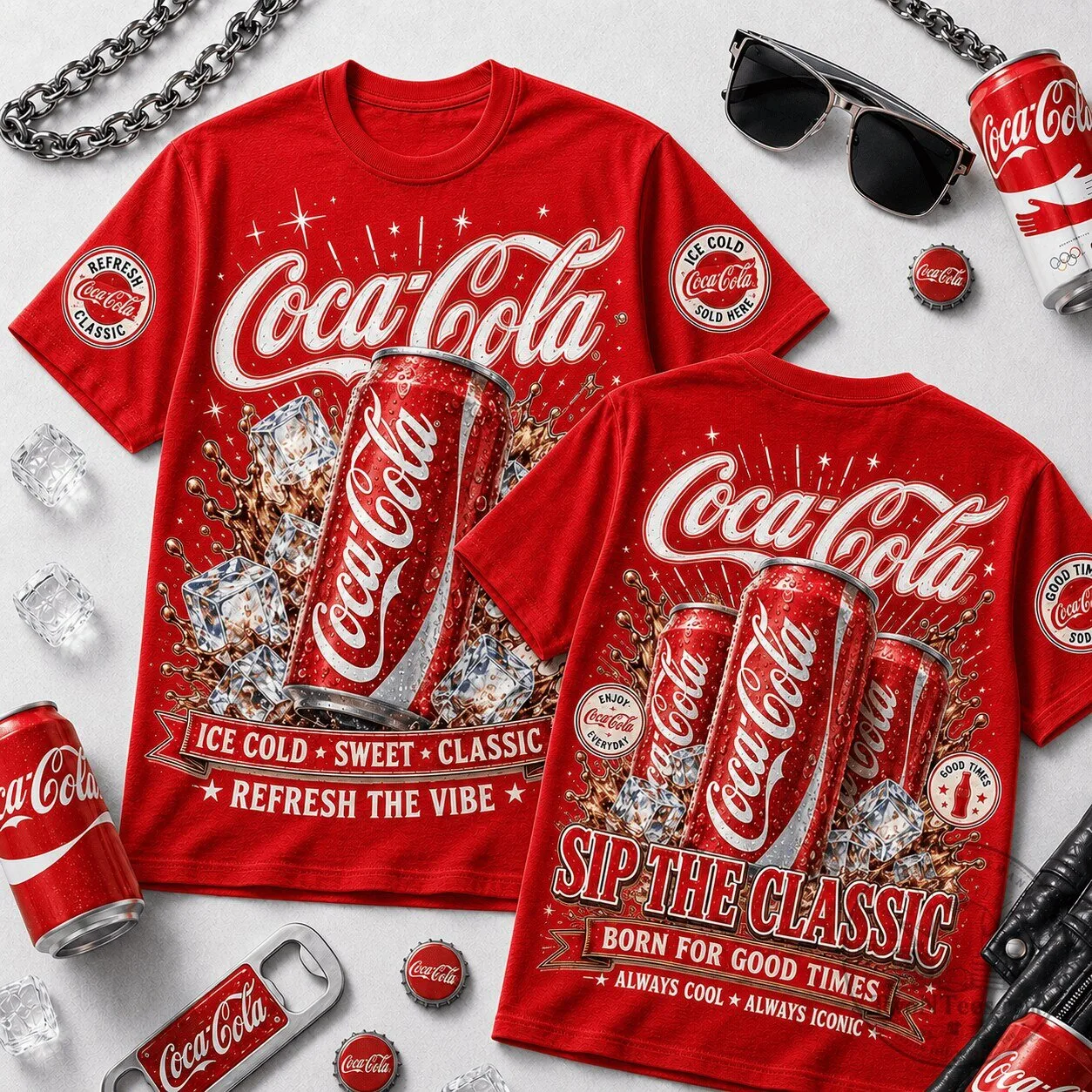 Coca-Cola Ice Cold Can Graphic T-Shirt for Refreshing Style 1 Coca-Cola Ice Cold Can Graphic T-Shirt for Refreshing Style