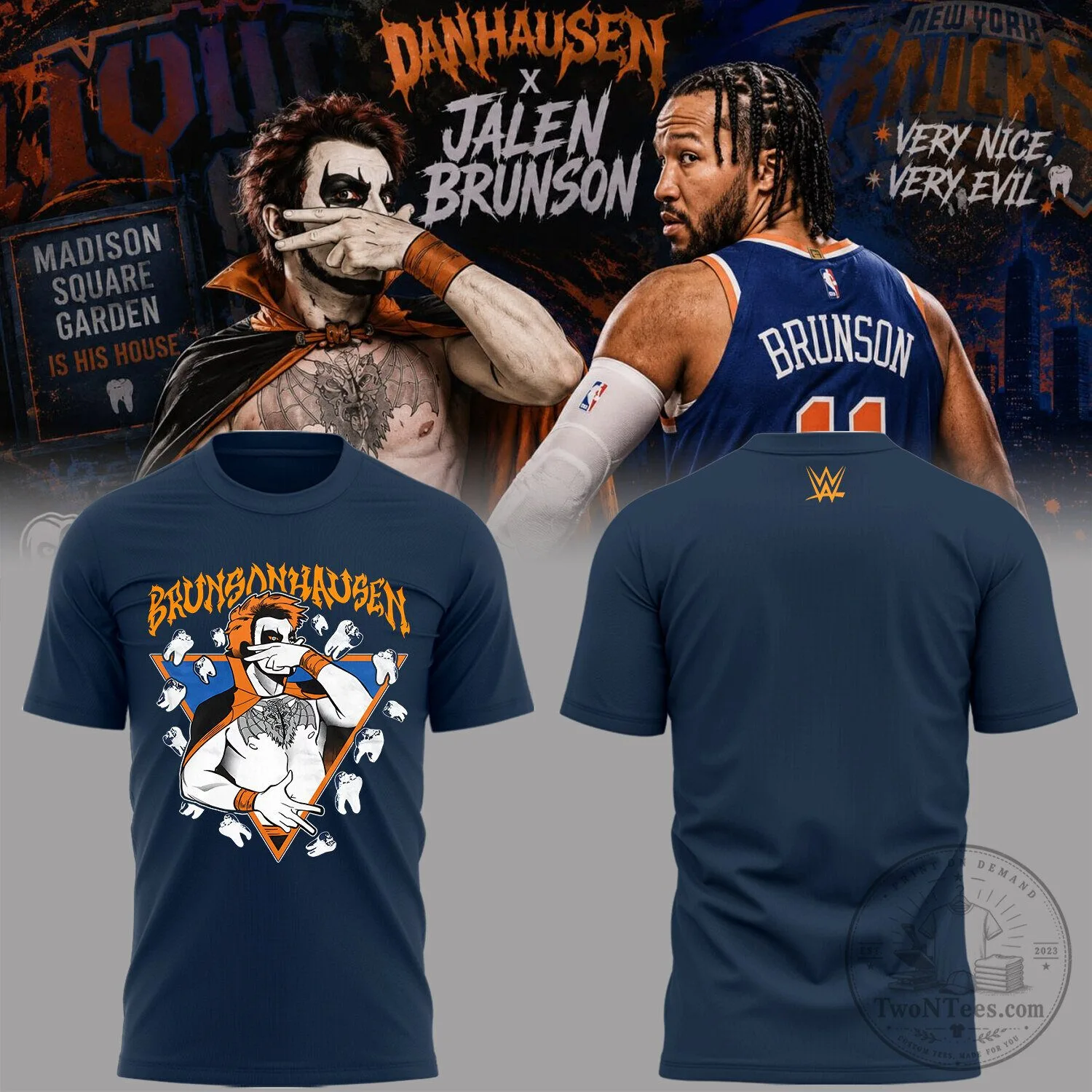 Jalen Brunson Danhausen Very Nice Very Evil New York Basketball T-Shirt