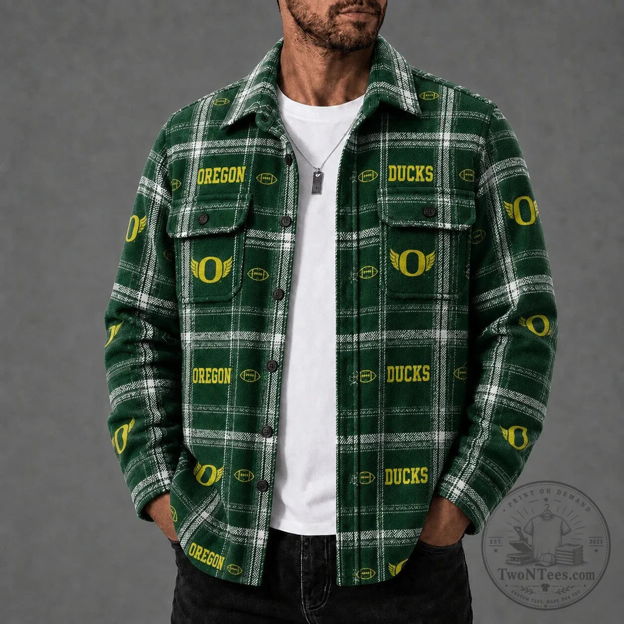 Oregon Ducks Flannel Shirt for Men, University of Oregon Apparel