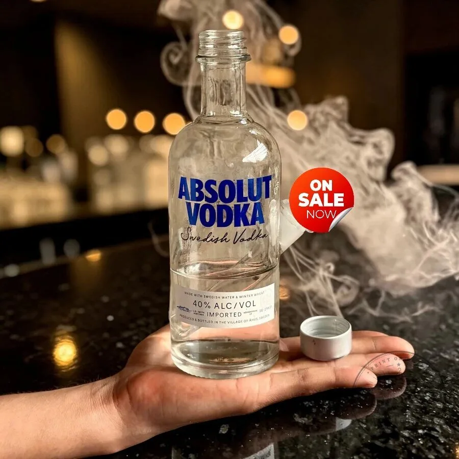 Absolut Vodka Bottle Custom Glass Bong with Swedish Vodka Design 1 Absolut Vodka Bottle Custom Glass Bong with Swedish Vodka Design