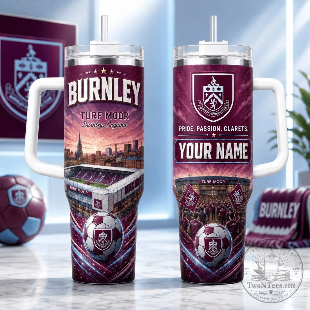 Burnley Football Club Personalized Stainless Steel Tumbler with Handle Burnley Football Club Personalized Stainless Steel Tumbler with Handle