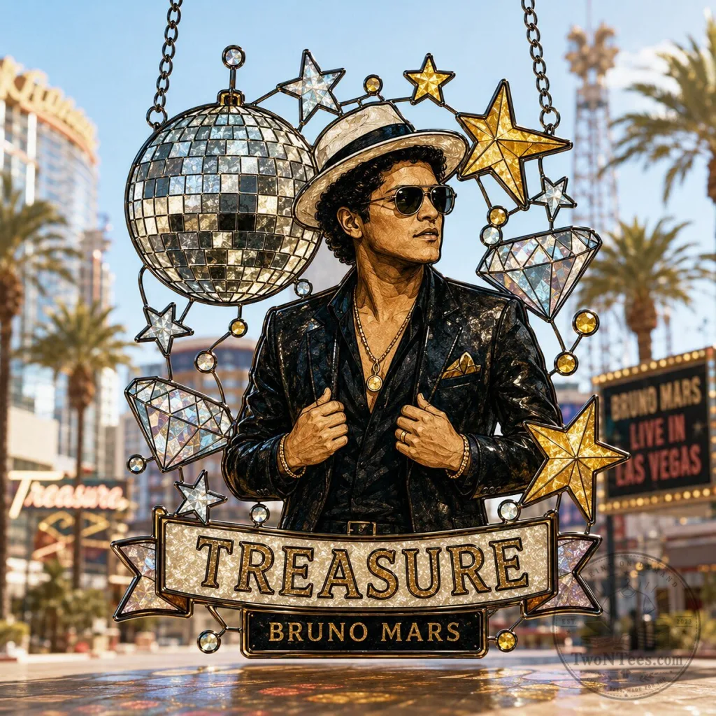 Bruno Mars Treasure Live in Las Vegas Stained Glass Suncatcher Window Hanging Bruno Mars Treasure Live in Las Vegas Stained Glass Suncatcher Window Hanging