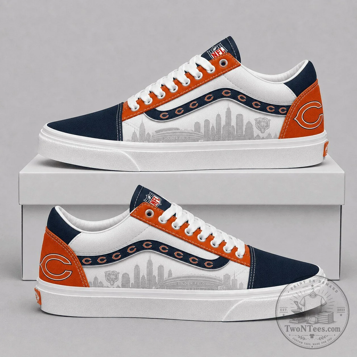 Chicago Bears NFL Old Skool Style Custom Sneakers Shoes