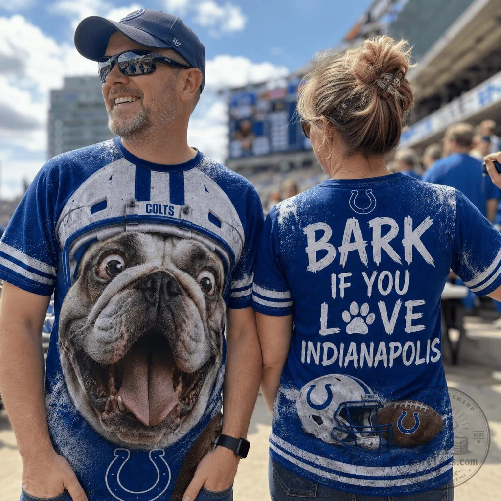 Indianapolis Colts Football Bulldog Funny Graphic T-Shirt for Fans Indianapolis Colts Football Bulldog Funny Graphic T-Shirt for Fans