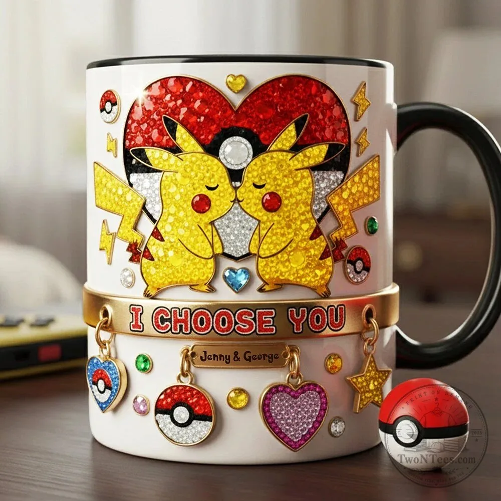 Pokemon Pikachu I Choose You Personalized Couple Coffee Mug