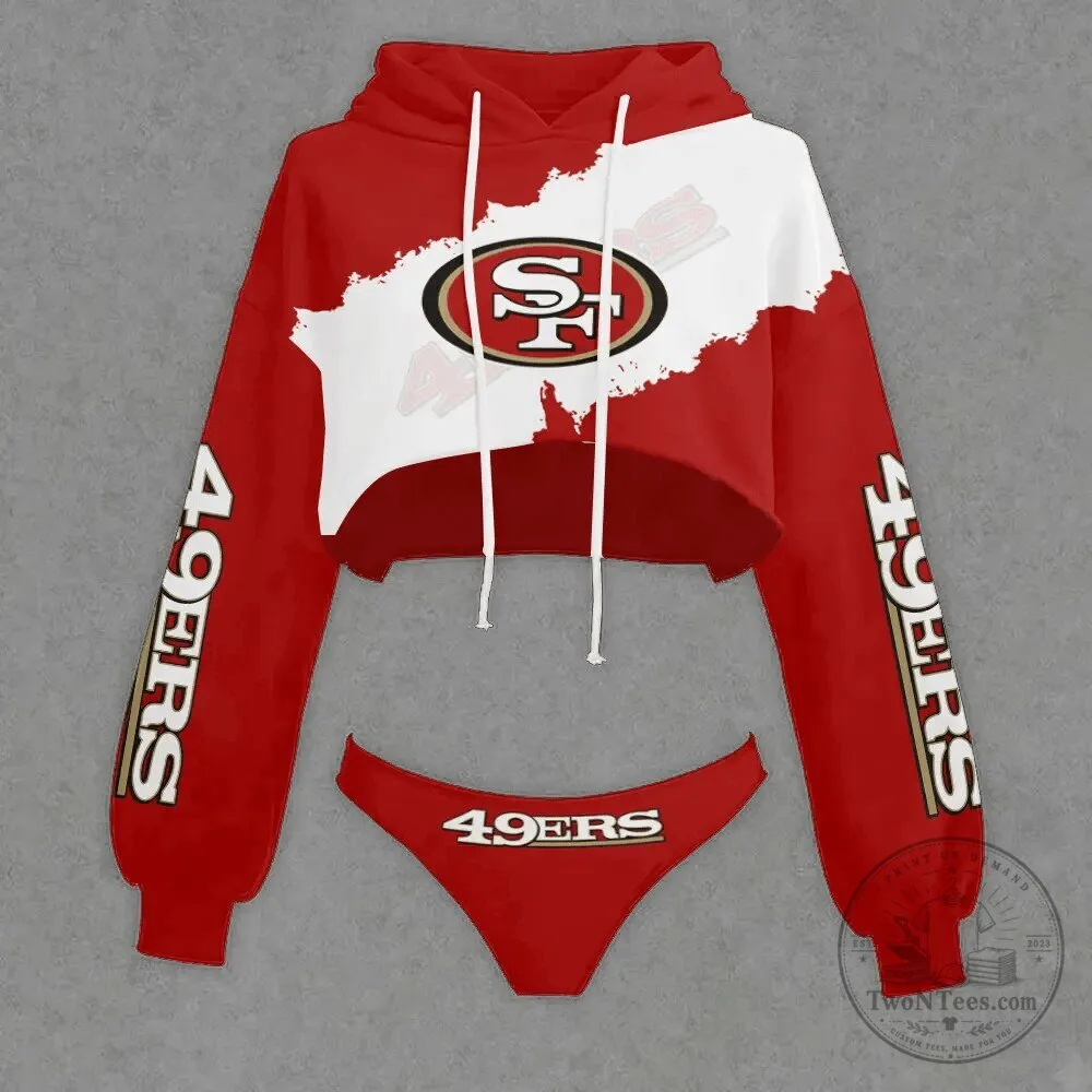 Women's Panty and Cropped Hoodie Set - San Francisco 49ers