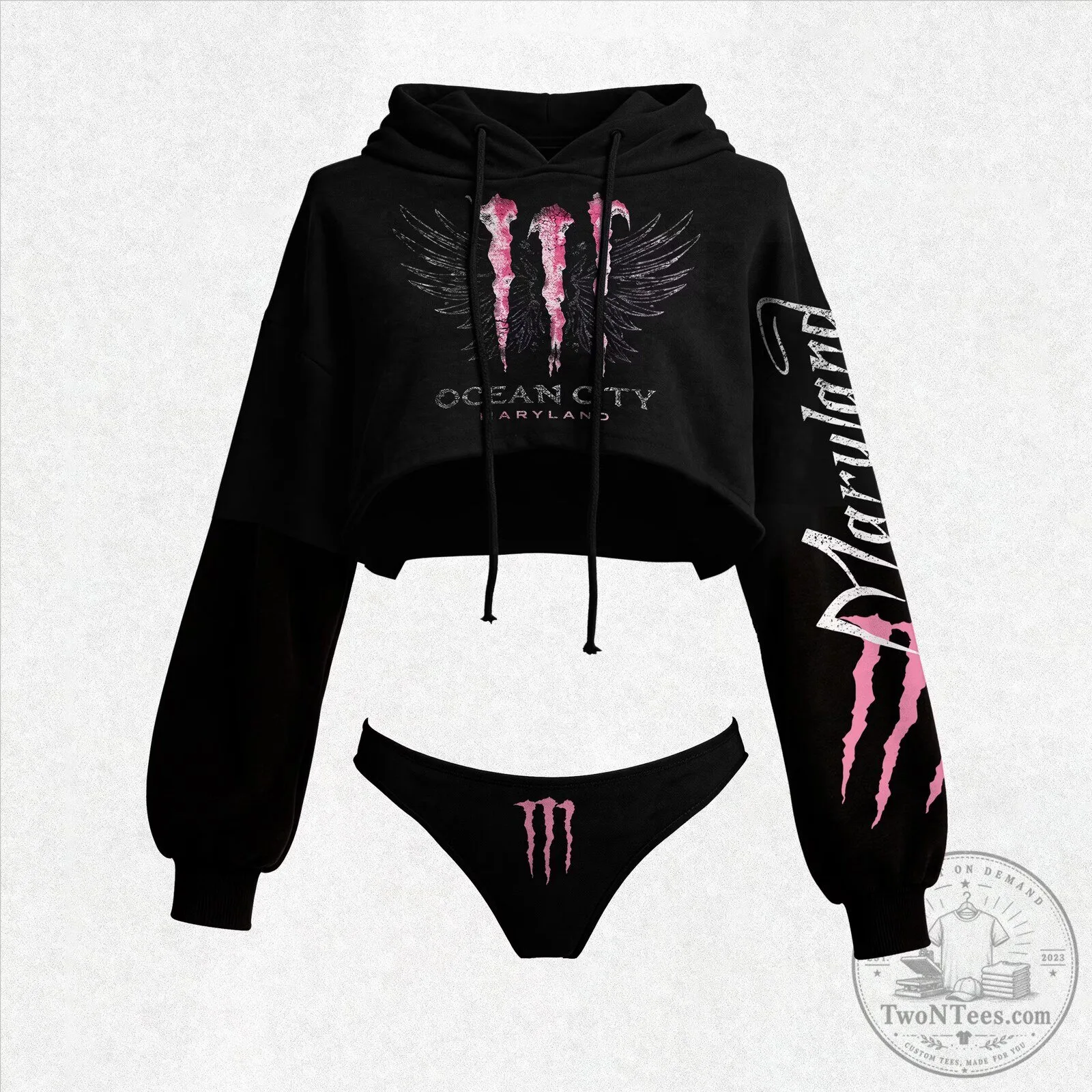 Monster Energy Ocean City Maryland Cropped Hoodie and Thong Set
