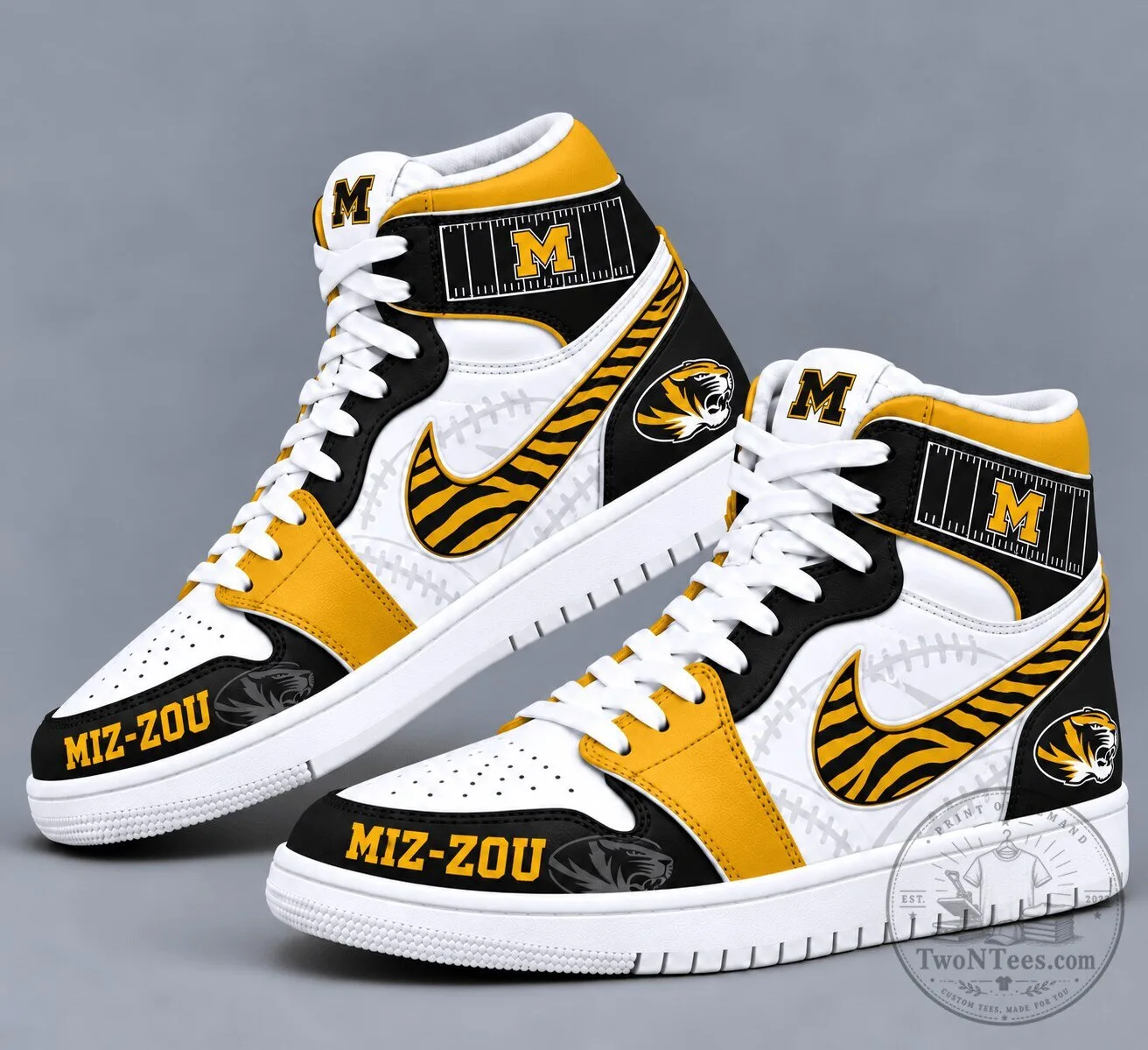 Missouri Tigers Football Team Mascot High Top Sneakers