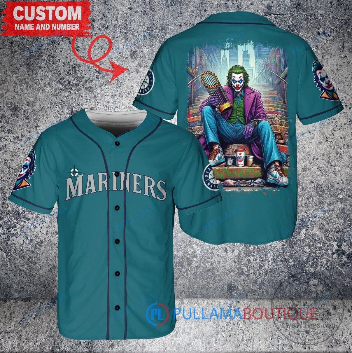 Seattle Mariners Baseball Joker Folie à Deux World Series Trophy Jersey