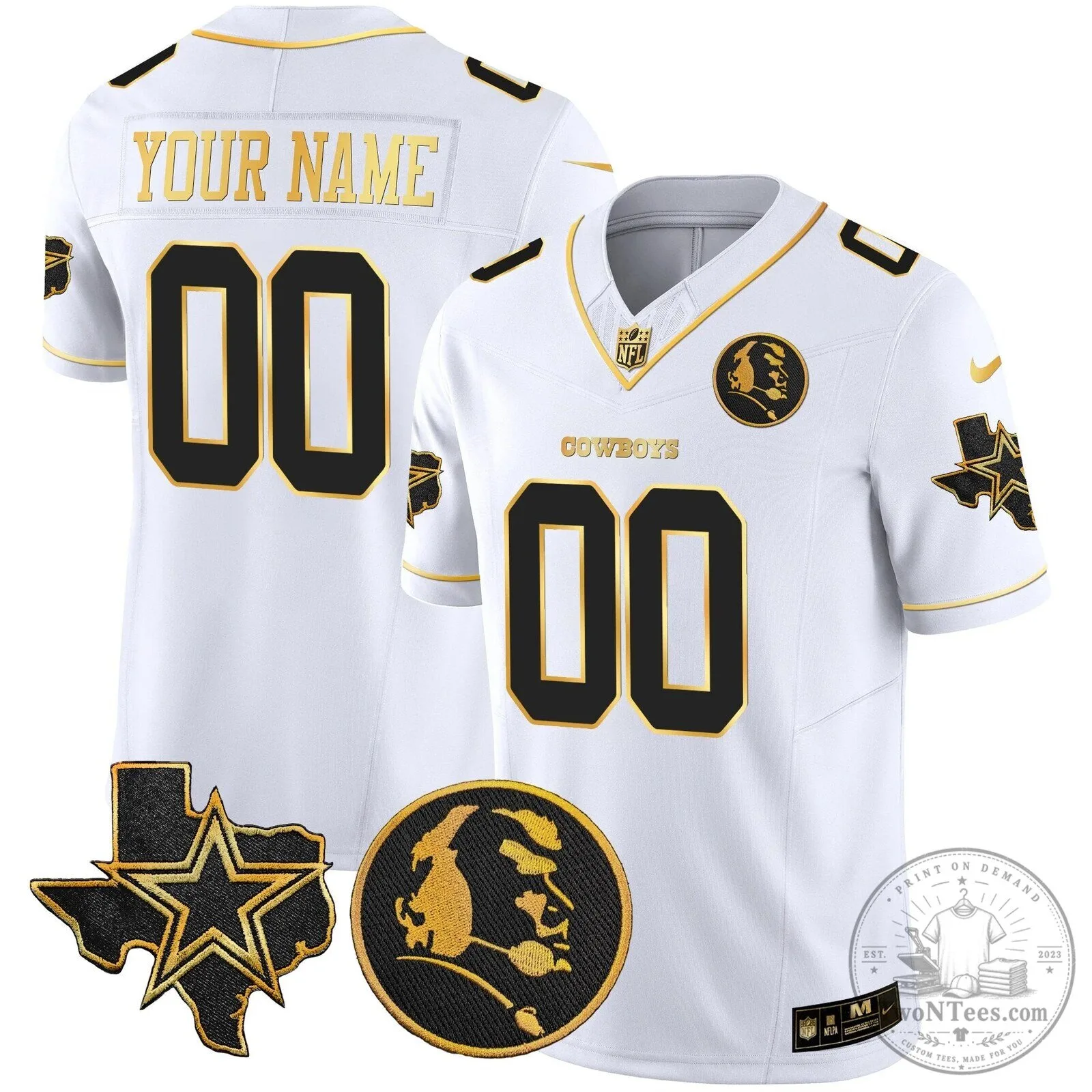 John Madden Dallas Cowboys Black Gold Edition Stitched Football Jersey 5 John Madden Dallas Cowboys Black Gold Edition Stitched Football Jersey