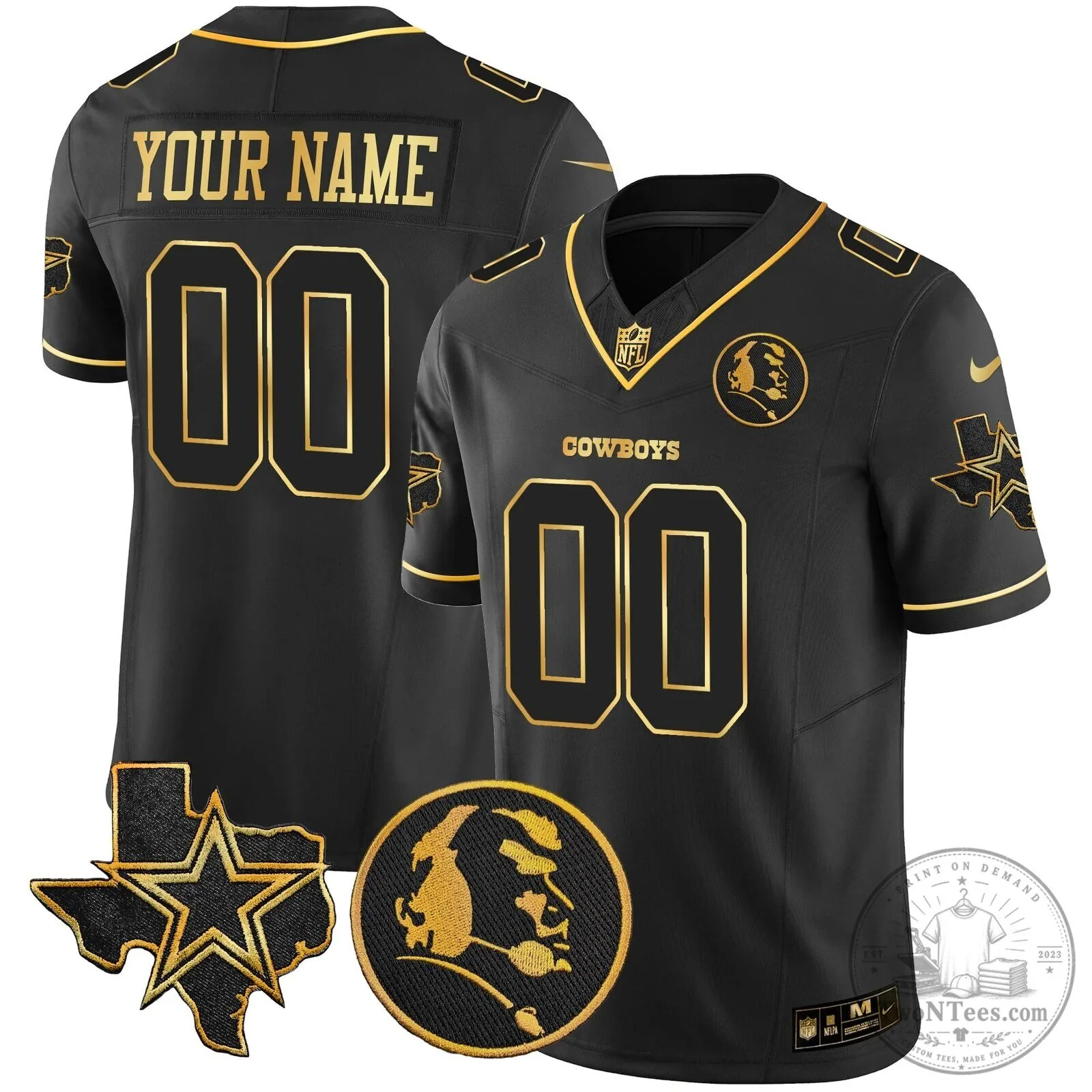 John Madden Dallas Cowboys Black Gold Edition Stitched Football Jersey 6 John Madden Dallas Cowboys Black Gold Edition Stitched Football Jersey