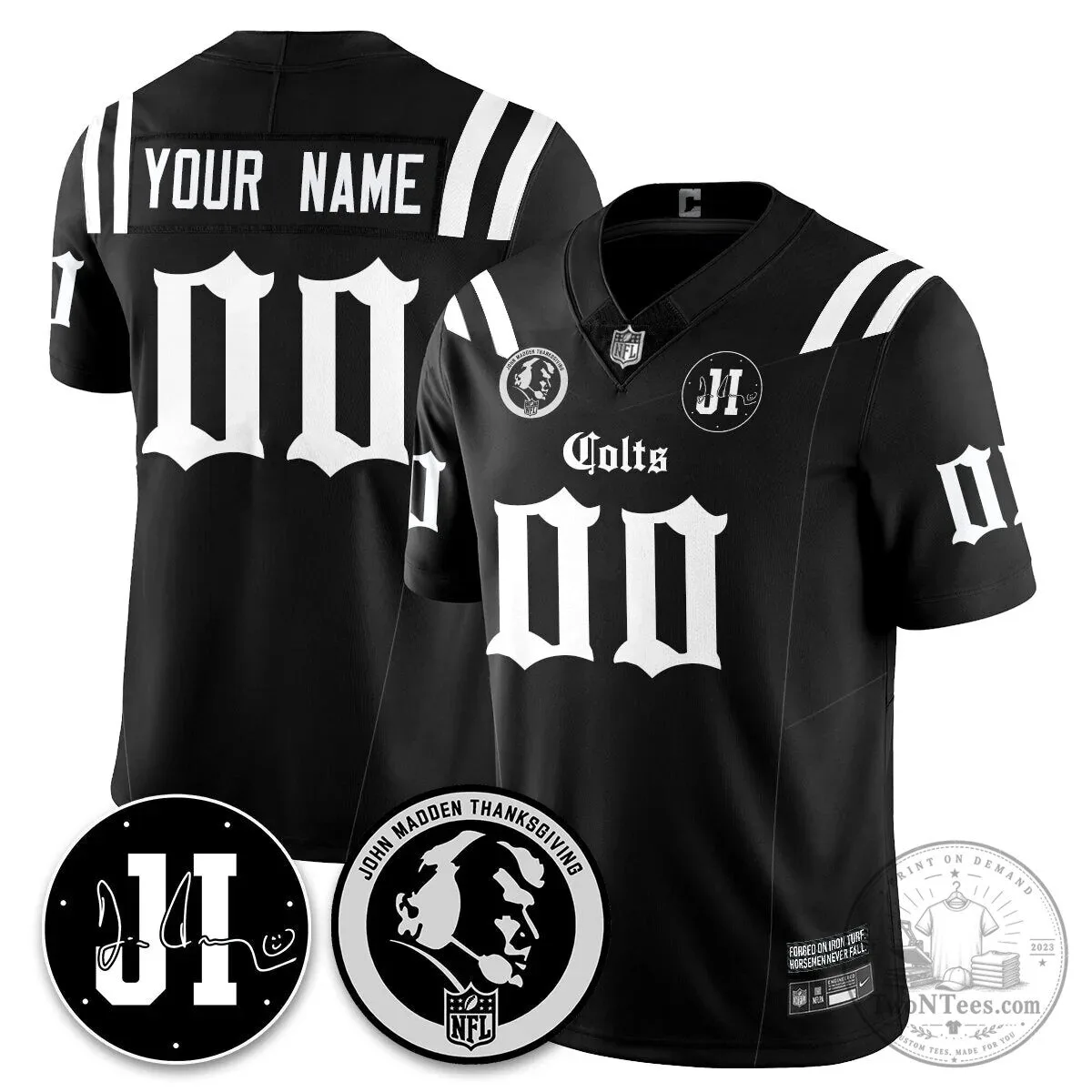 John Madden Indianapolis Colts Thanksgiving Football Jersey 4 John Madden Indianapolis Colts Thanksgiving Football Jersey