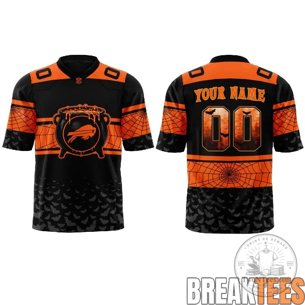 Buffalo Bills Halloween Day Custom Football Jersey 3 Buffalo Bills Halloween Day Custom Football Jersey