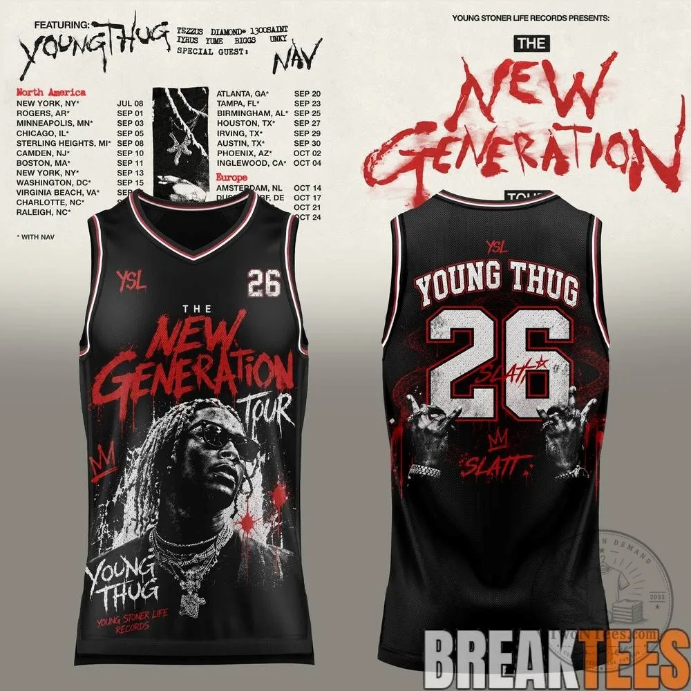 Young Thug The New Generation Tour Concert Black Basketball Jersey