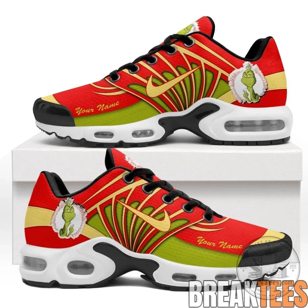 The Grinch Merry Christmas Custom Name Air Cushion Sneakers 4 The Grinch Merry Christmas Custom Name Air Cushion Sneakers