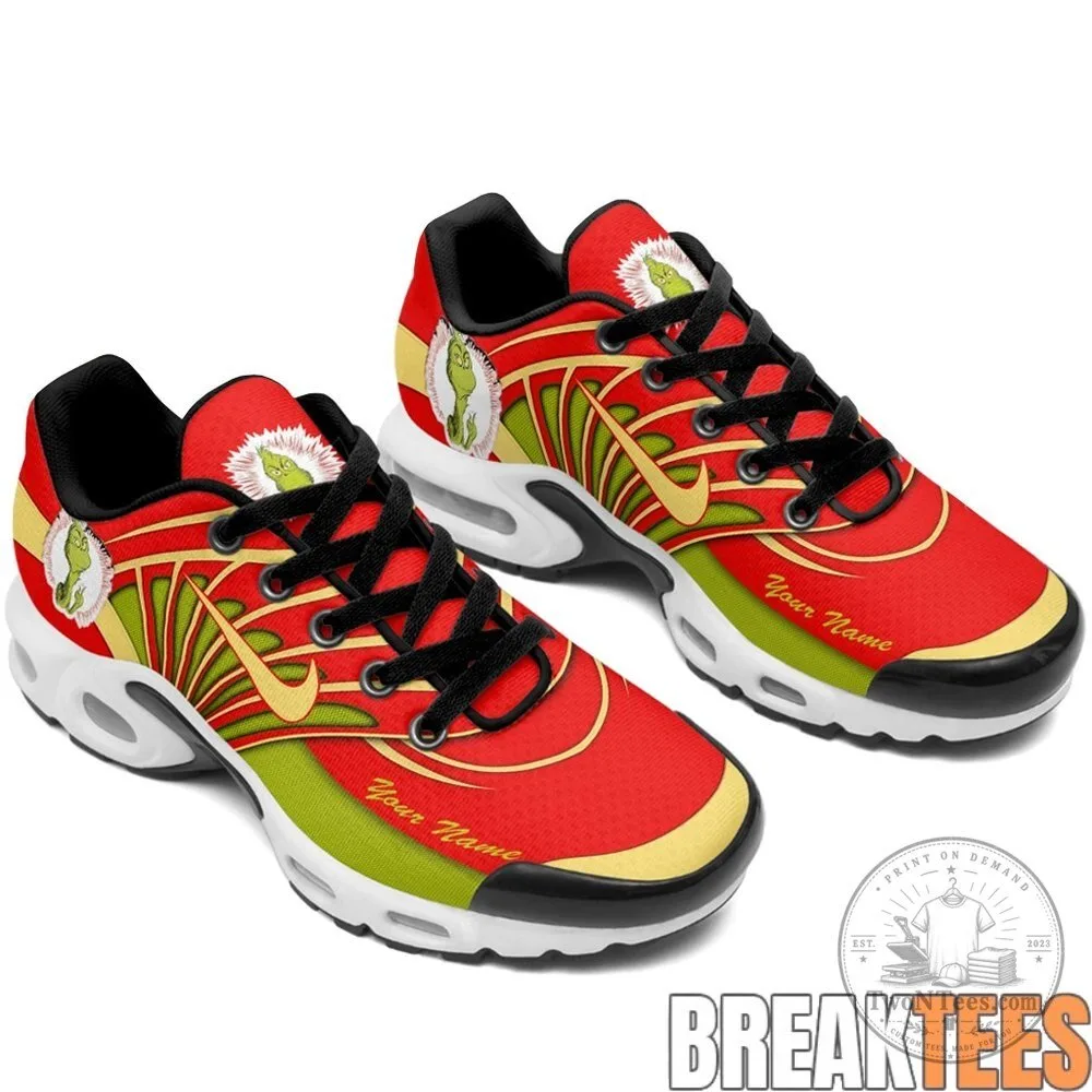 The Grinch Merry Christmas Custom Name Air Cushion Sneakers 5 The Grinch Merry Christmas Custom Name Air Cushion Sneakers