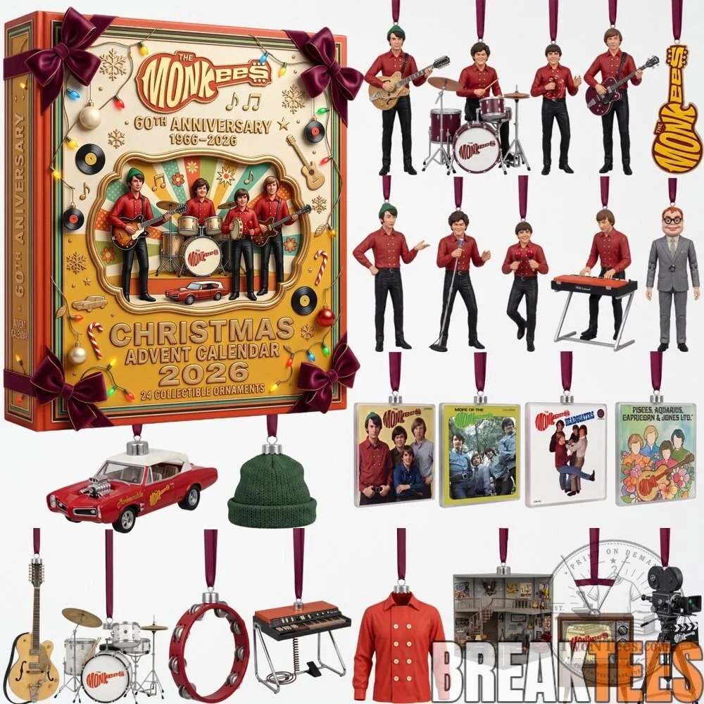 The Monkees 60th Anniversary 2026 Christmas Advent Calendar with 24 Ornaments