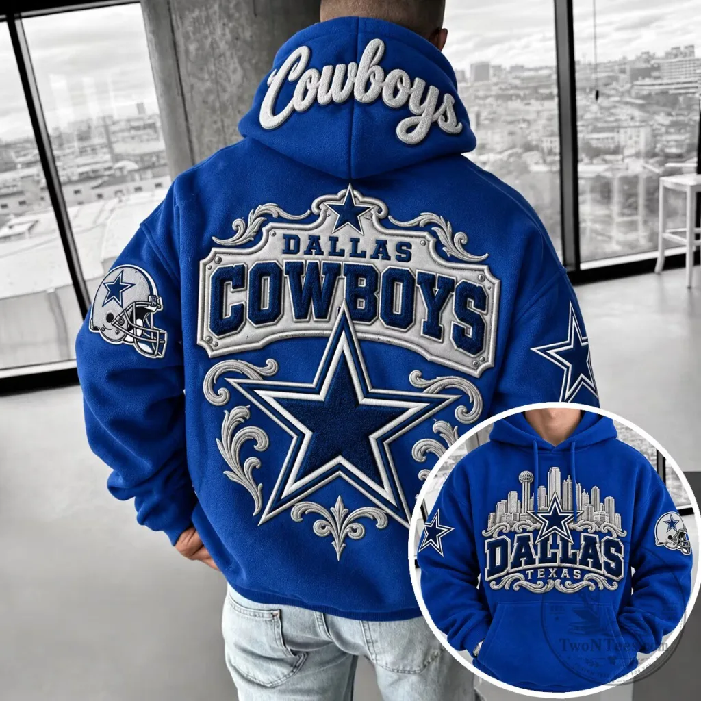 Dallas Cowboys Football Team Embroidered Blue Pullover Hoodie Dallas Cowboys Football Team Embroidered Blue Pullover Hoodie