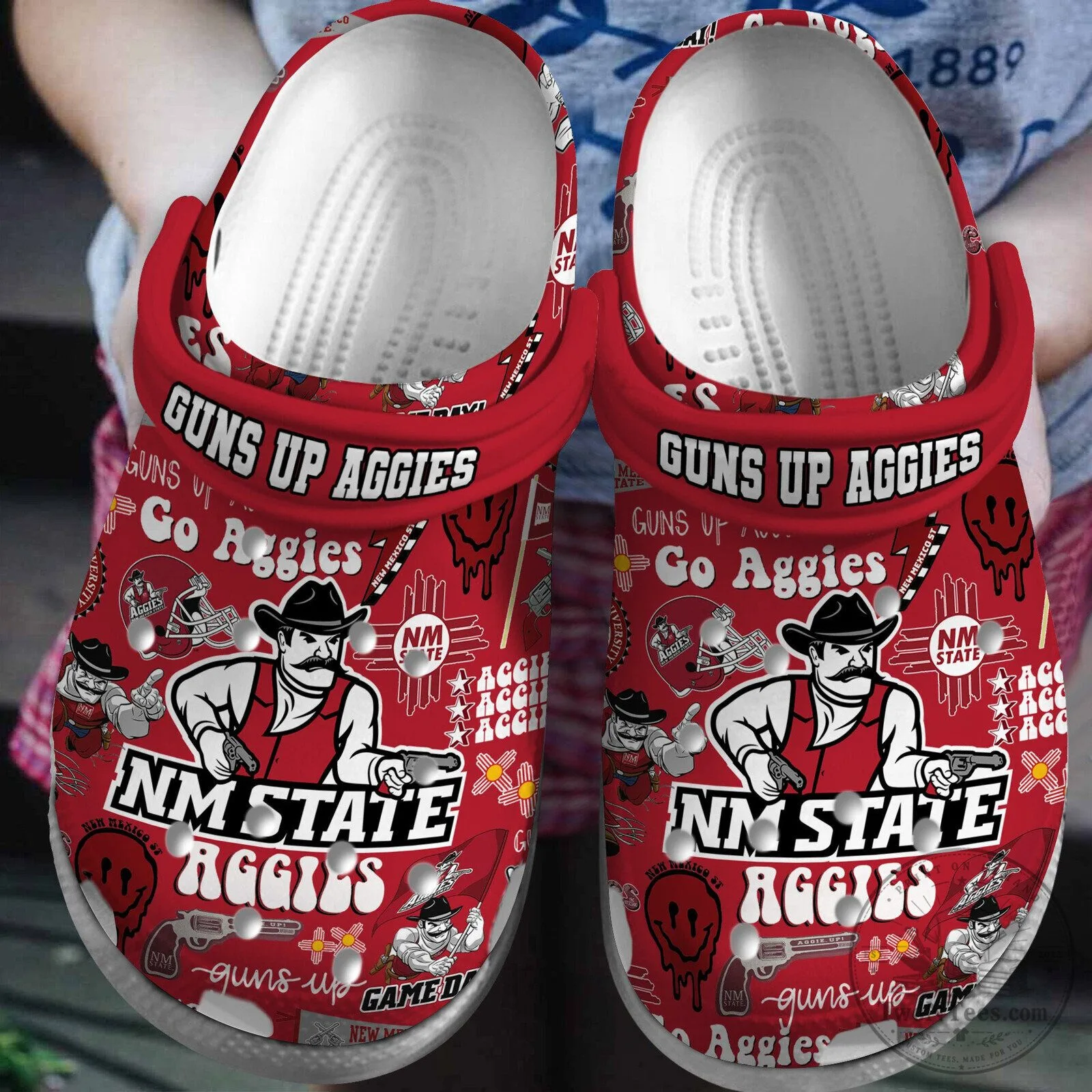 New Mexico State Aggies Guns Up Aggies Printed Clogs