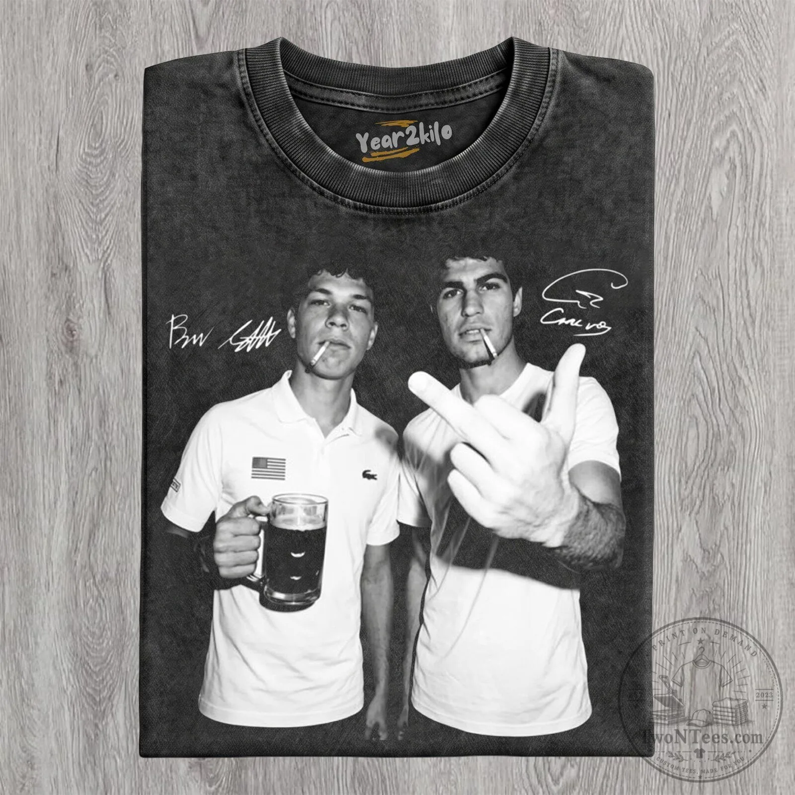 Carlos Alcaraz Ben Shelton Middle Finger Tennis Player T-Shirt