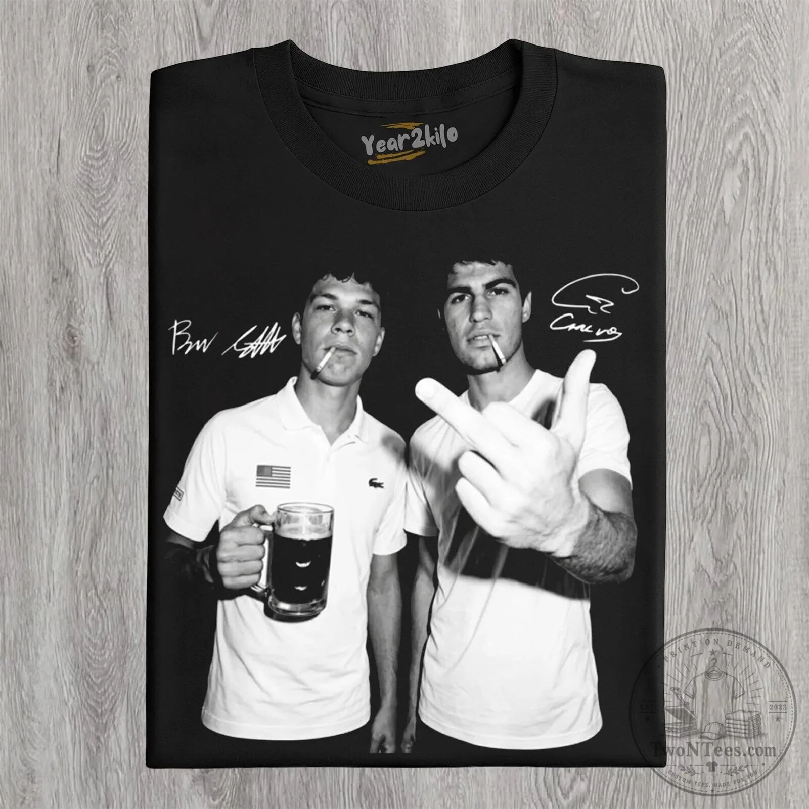 Carlos Alcaraz Ben Shelton Middle Finger Tennis Player T-Shirt 10 Carlos Alcaraz Ben Shelton Middle Finger Tennis Player T-Shirt