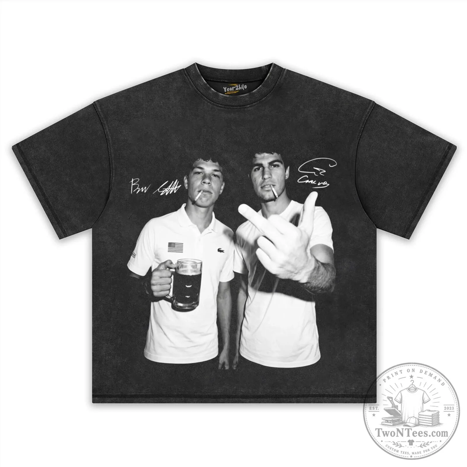 Carlos Alcaraz Ben Shelton Middle Finger Tennis Player T-Shirt 12 Carlos Alcaraz Ben Shelton Middle Finger Tennis Player T-Shirt