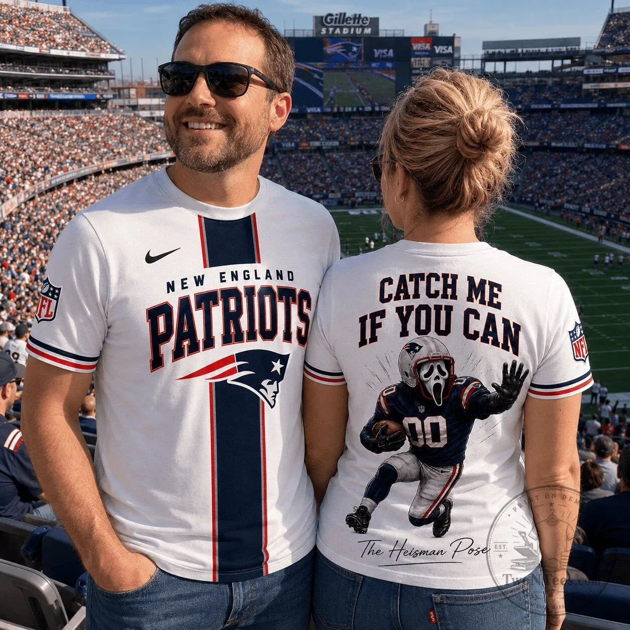New England Patriots Ghostface The Heisman Pose Funny Football T-Shirt