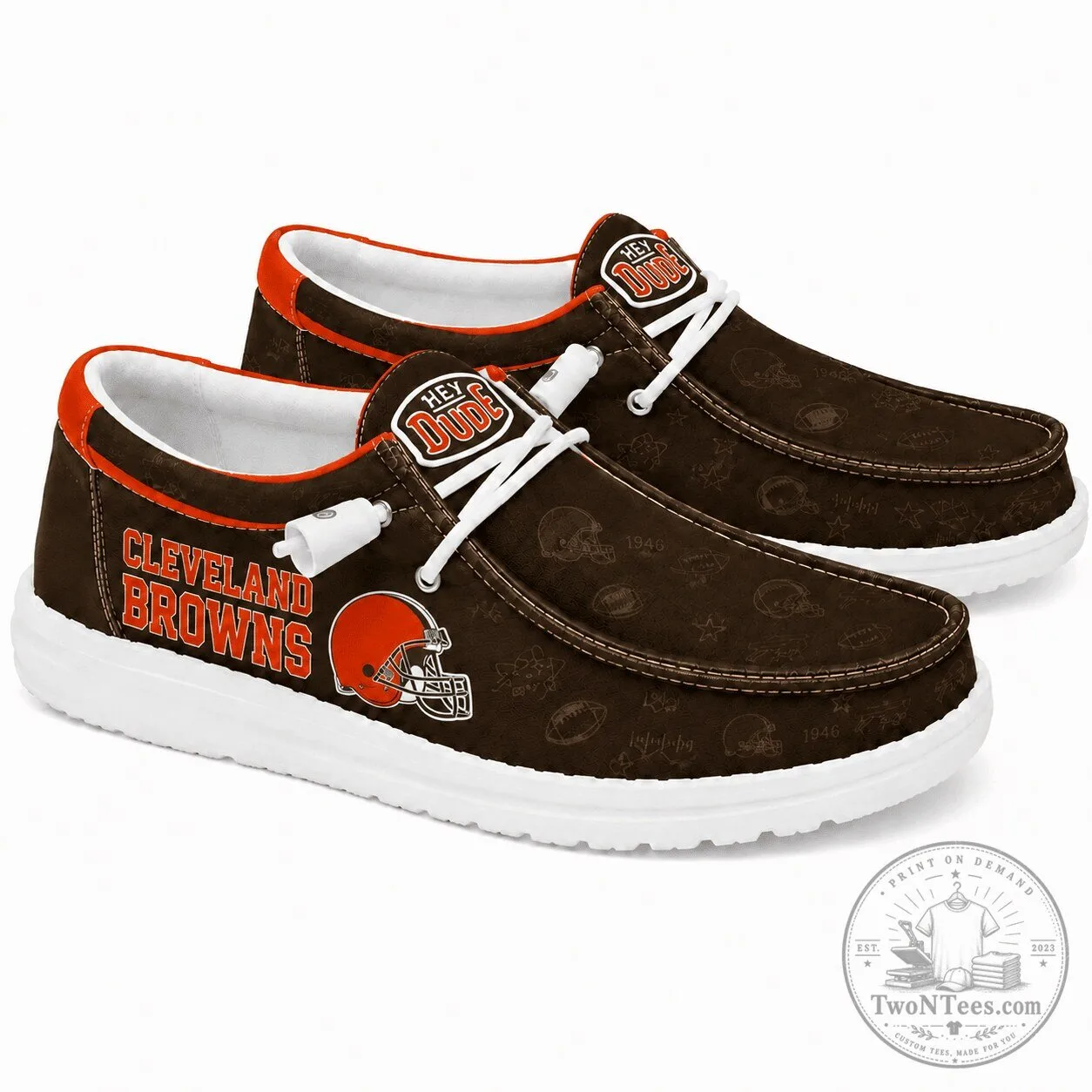 Cleveland Browns Football Team Logo Hey Dude Style Shoes
