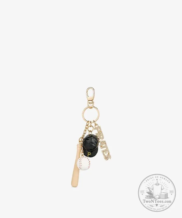 Pittsburgh Pirates Baseball Bat Ball Cap Charm Keychain