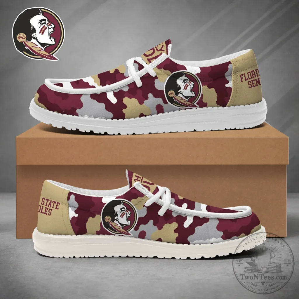 Florida State Seminoles Camouflage Pattern Game Day Loafer Shoes Florida State Seminoles Camouflage Pattern Game Day Loafer Shoes