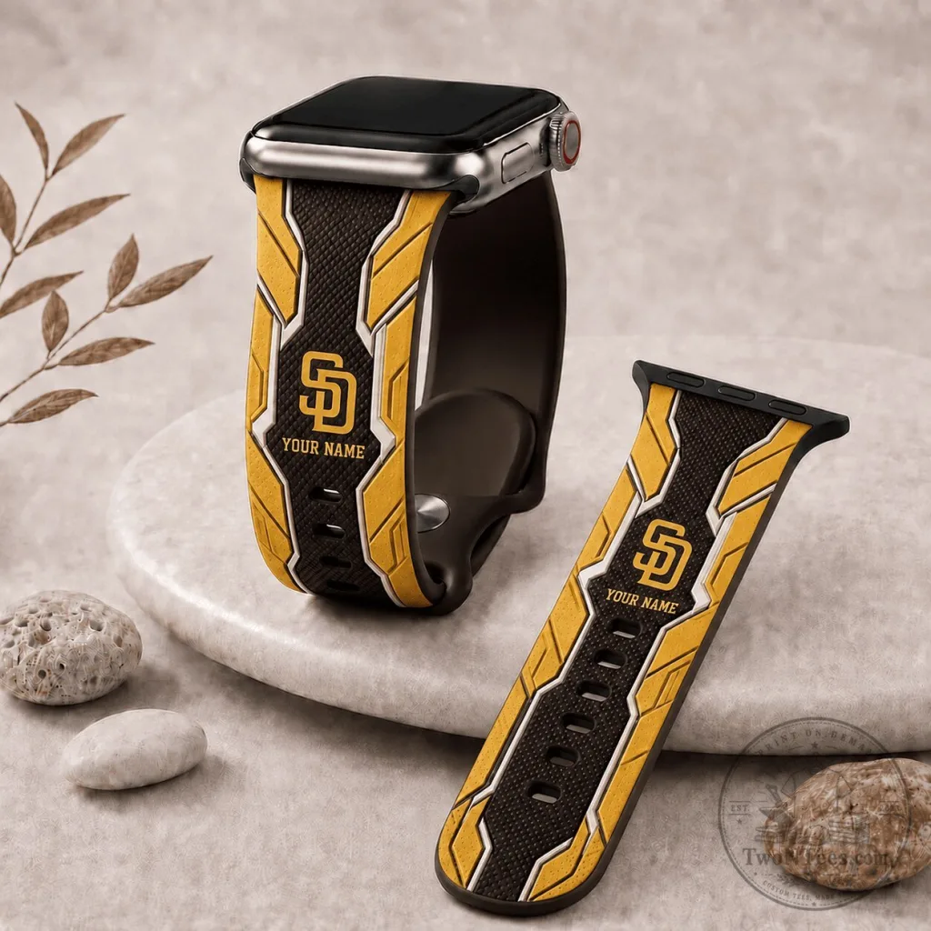 San Diego Padres Baseball Team Custom Name Apple Watch Band San Diego Padres Baseball Team Custom Name Apple Watch Band