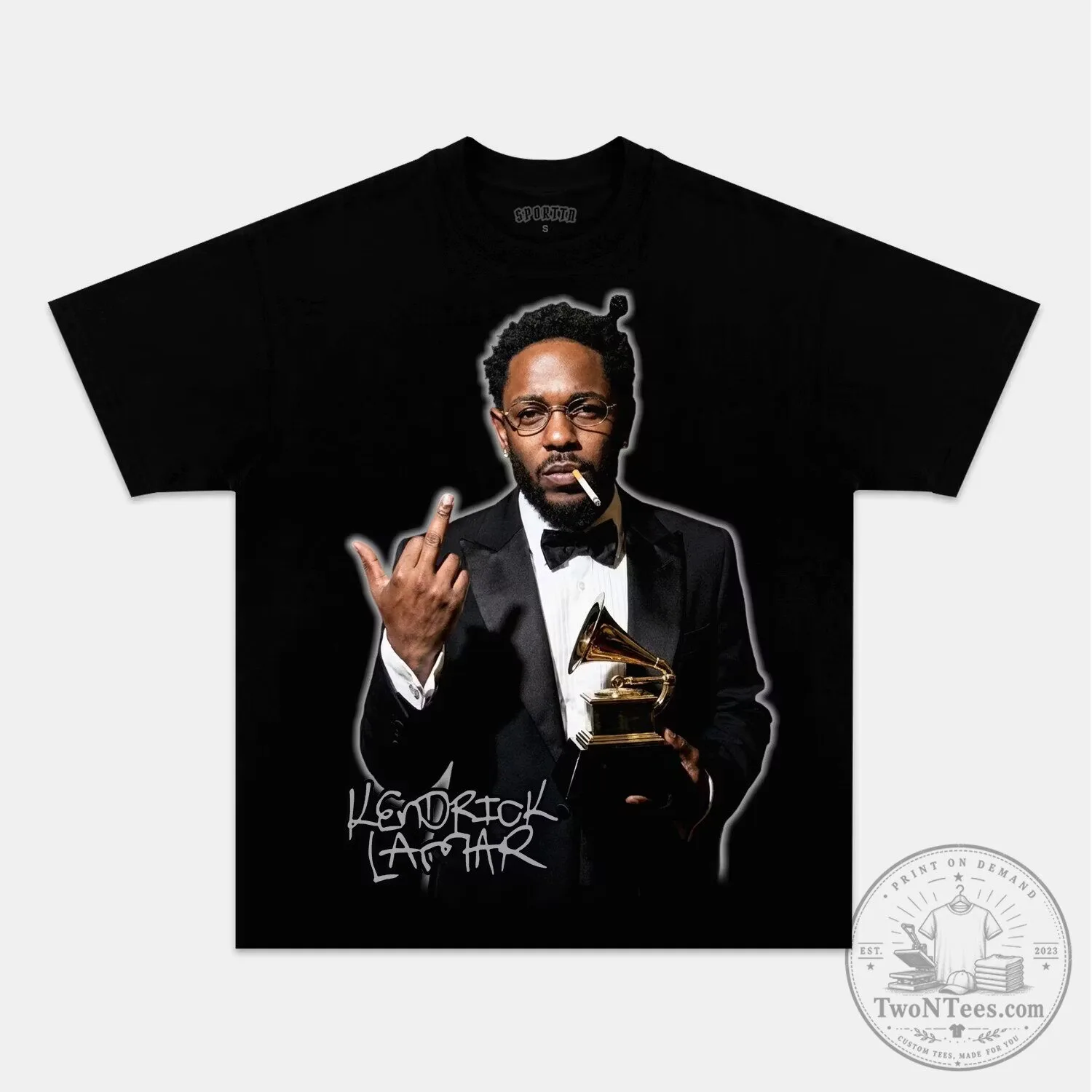 Kendrick Lamar Grammy Award Winner Black Graphic T-Shirt