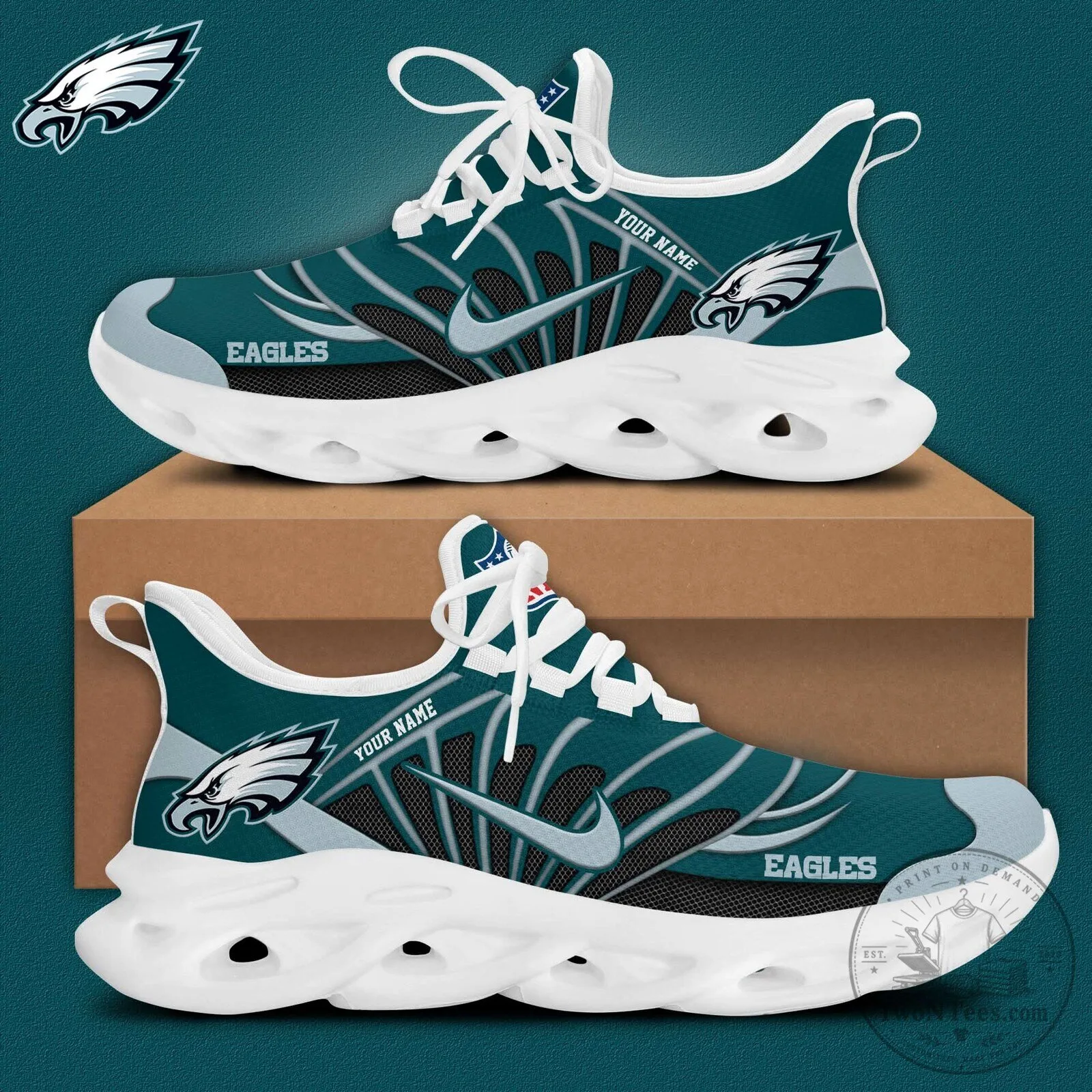 Philadelphia Eagles Personalized Running Shoes