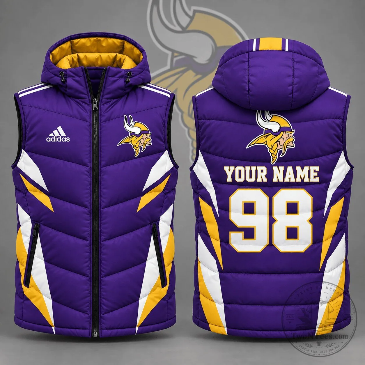 Minnesota Vikings Personalized Football Team Puffer Vest