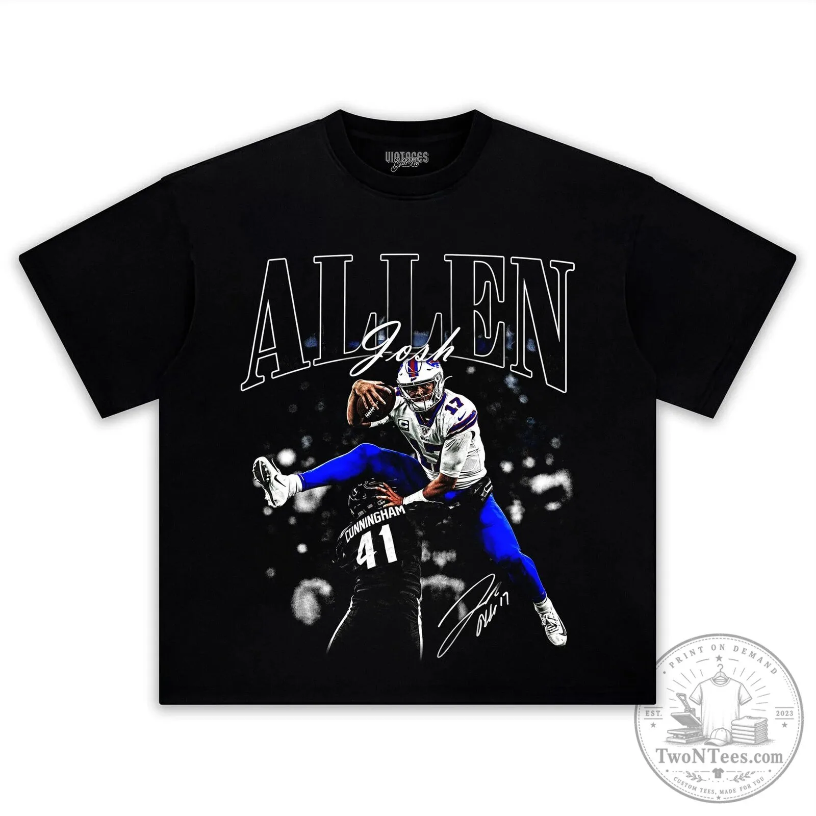 Josh Allen Football Quarterback Graphic Print T-Shirt