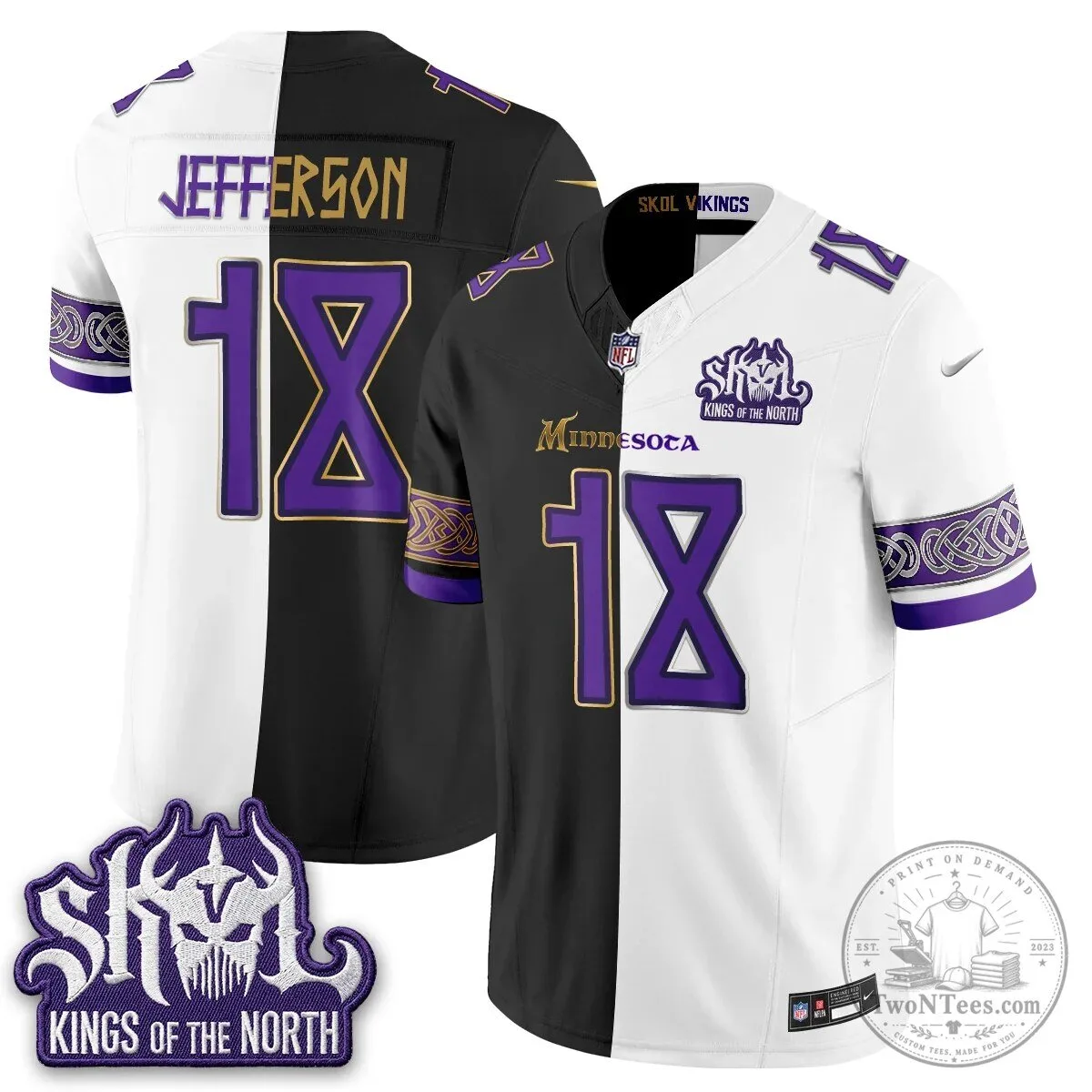 Justin Jefferson Split Edition Football Jersey for Minnesota Vikings Fans