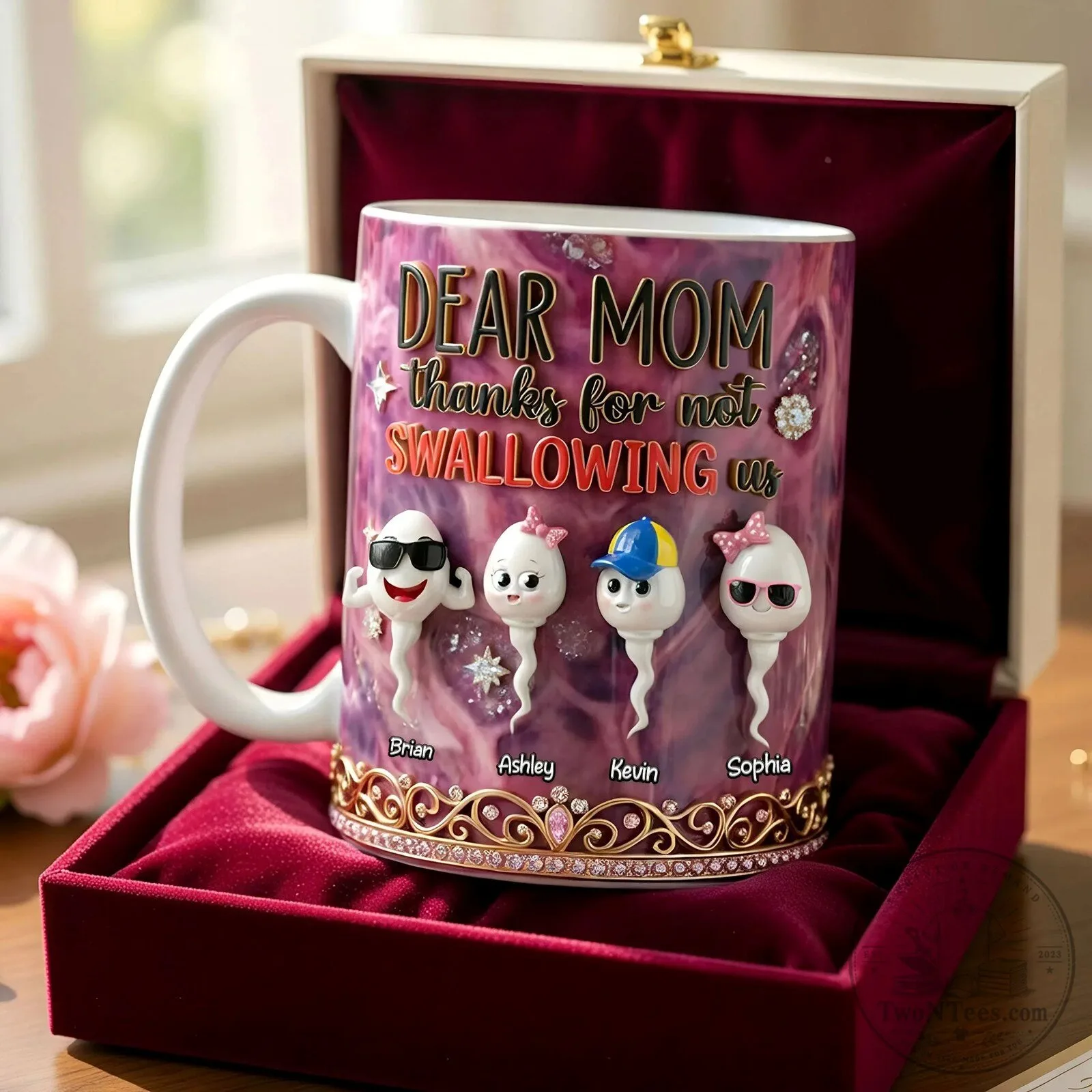 Dear Mom Thanks For Not Swallowing Us Personalized Coffee Mug