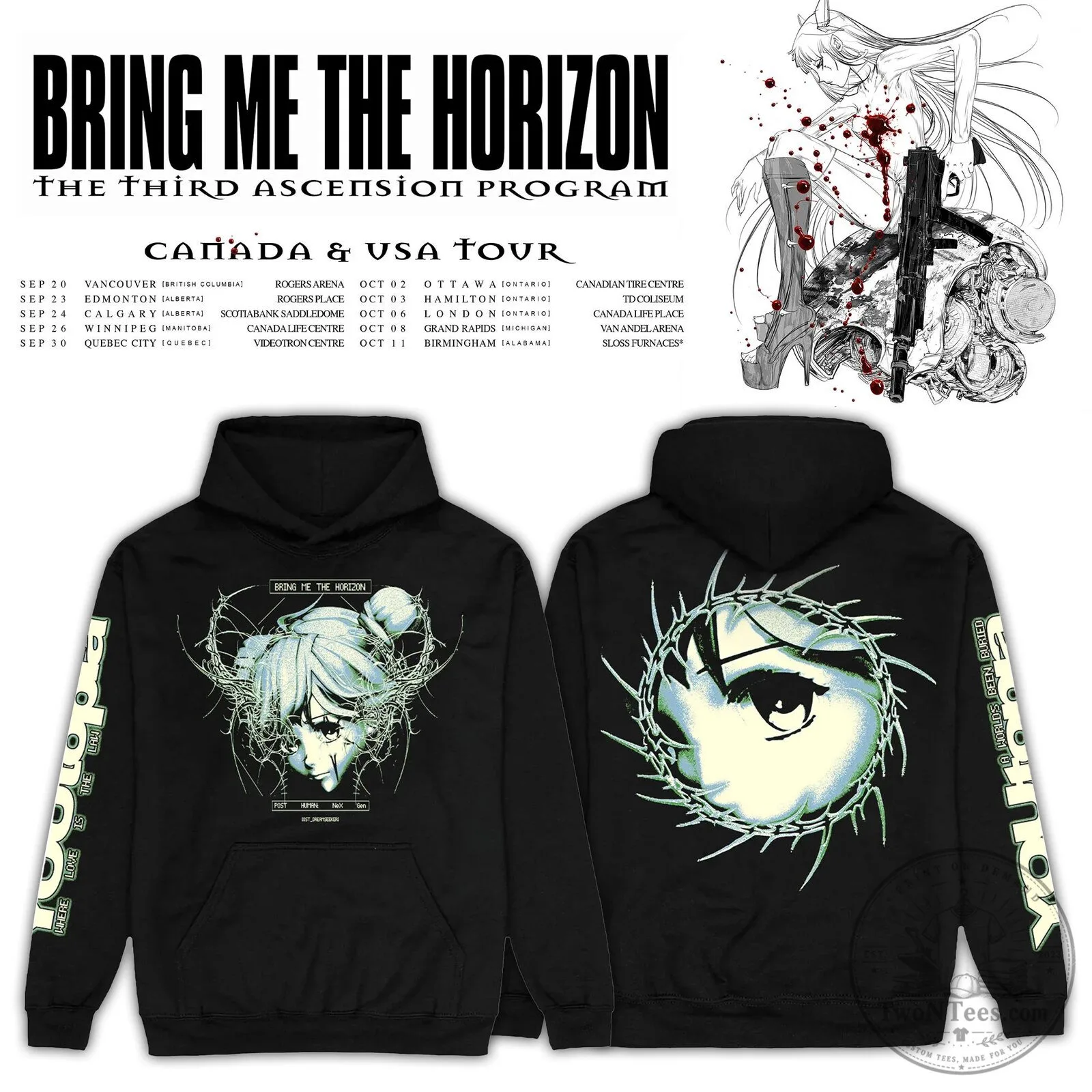 Bring Me The Horizon The Third Ascension Program Tour Black Hoodie