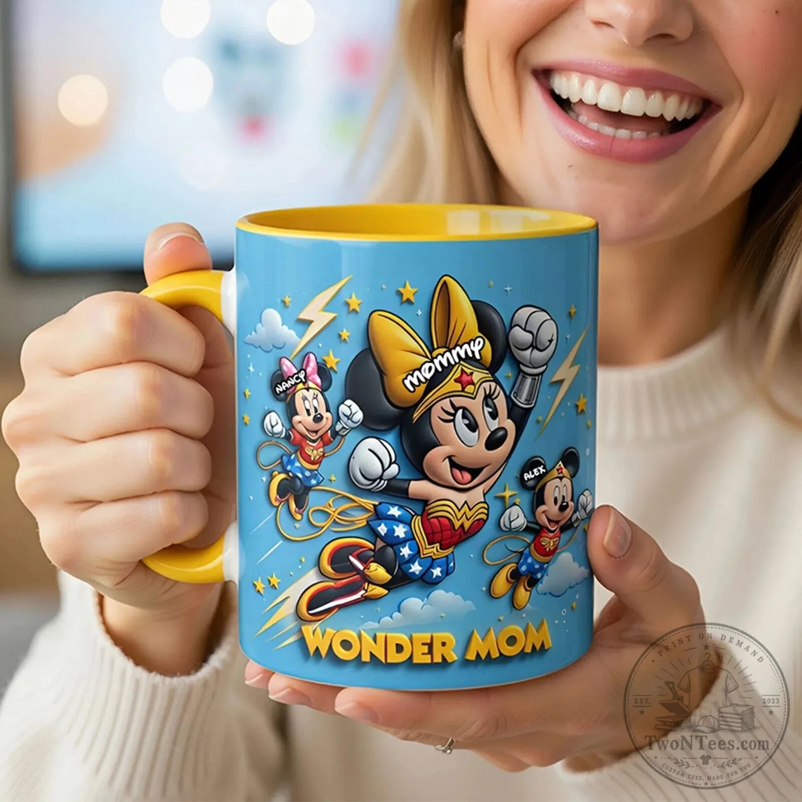 Minnie Mouse Wonder Mom Personalized Coffee Mug 4 Minnie Mouse Wonder Mom Personalized Coffee Mug