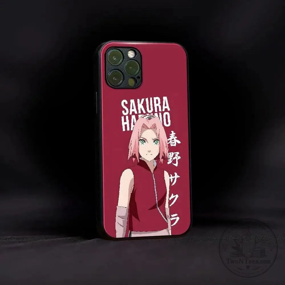 Sakura Haruno Naruto Anime Character Red Phone Case